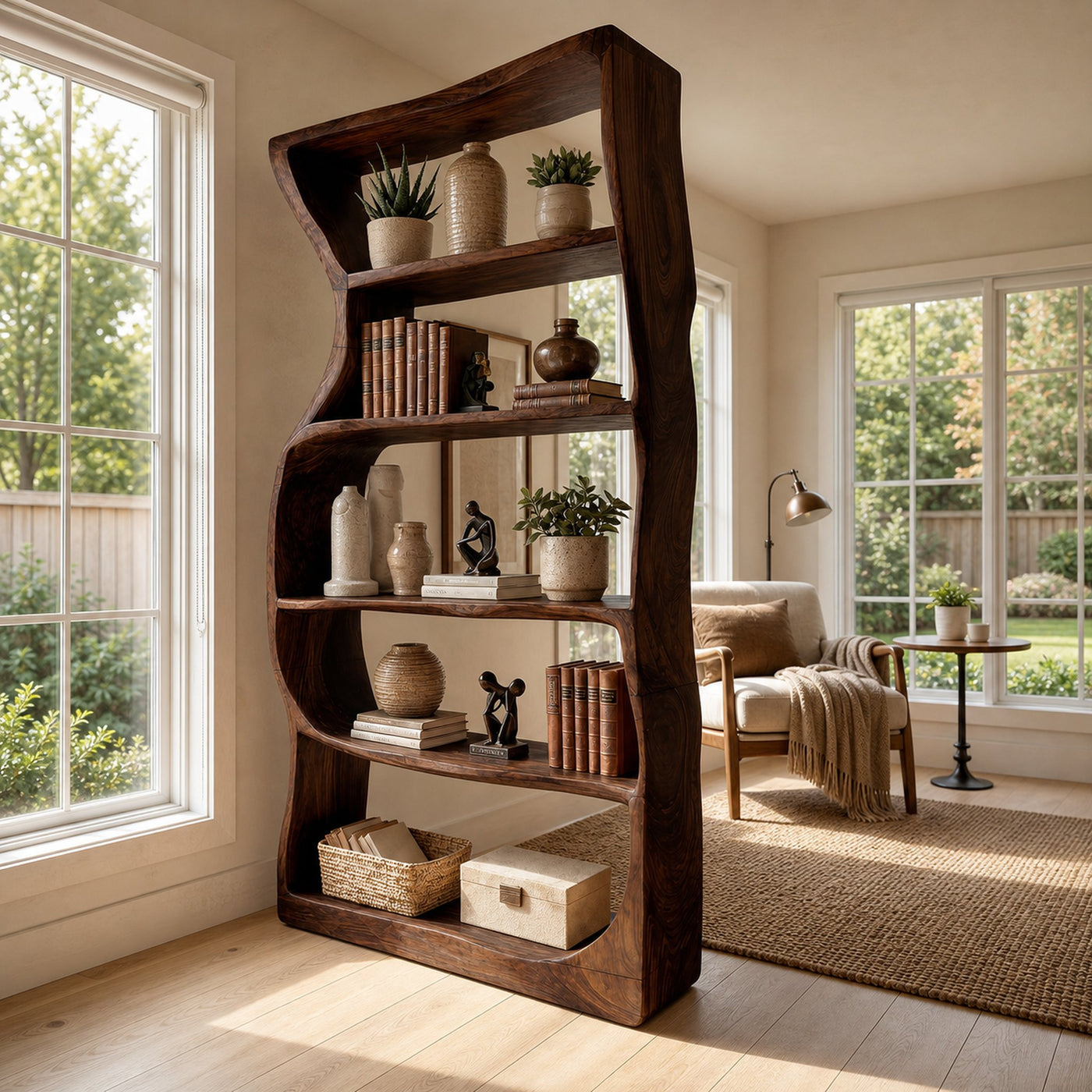 Minimalist Modern Unique Bookshelf Entryway Storage - product view 7