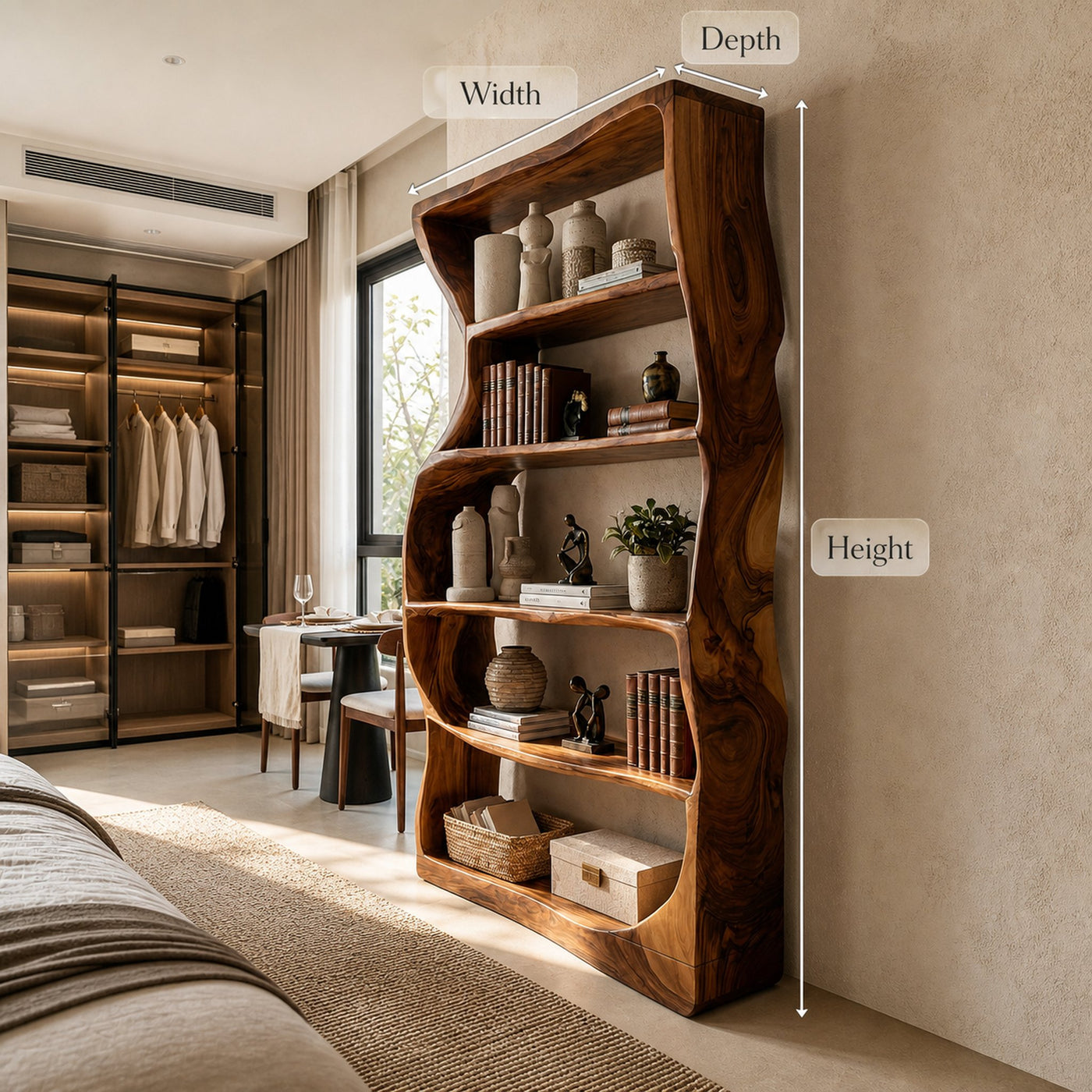 Minimalist Modern Unique Bookshelf Entryway Storage - product view 8