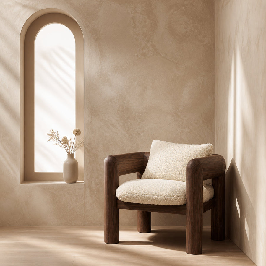 Minimalist Natural Wood Chair For Modern Living Room