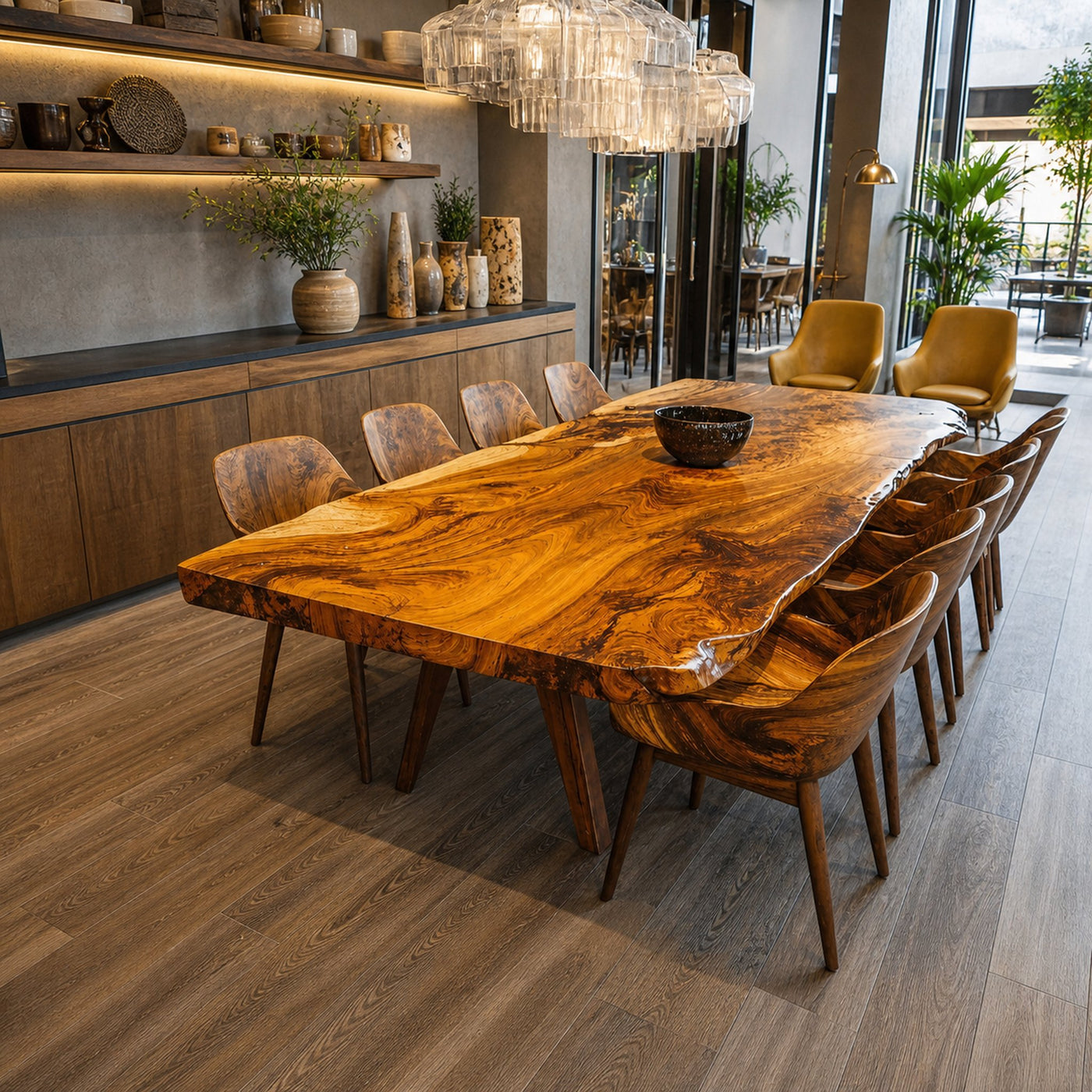 Minimalist Natural Wood Dining Table For Bright Dining Space - product view 2