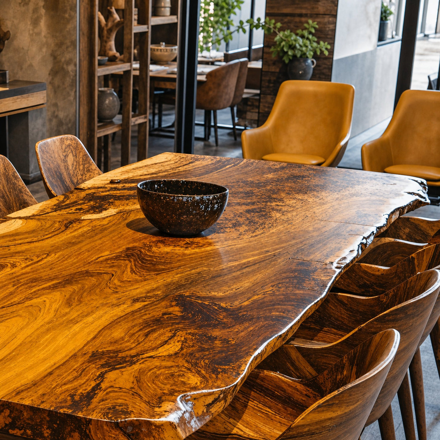 Minimalist Natural Wood Dining Table For Bright Dining Space - product view 4