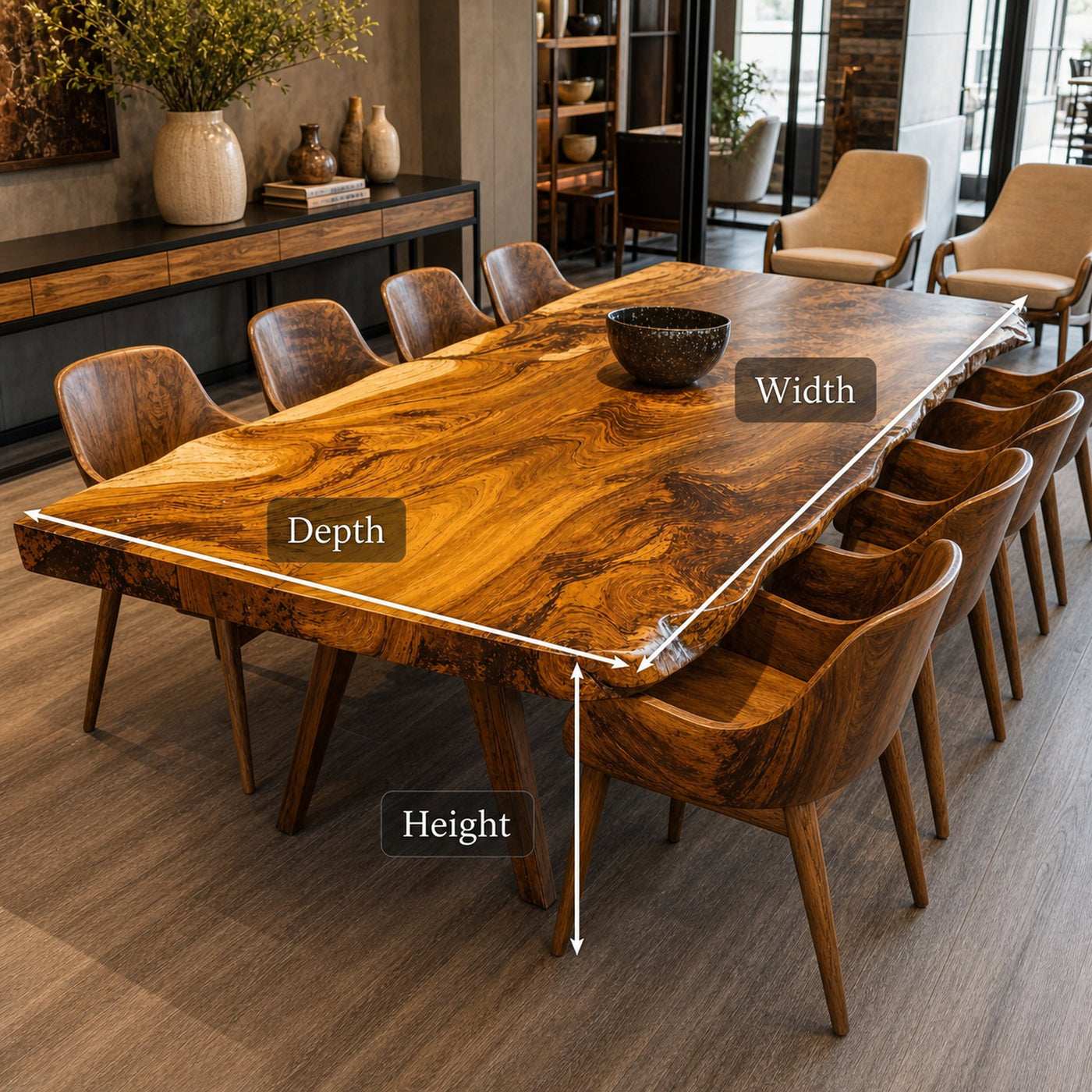 Minimalist Natural Wood Dining Table For Bright Dining Space - product view 5