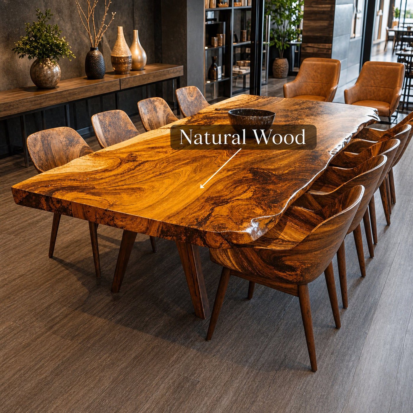 Minimalist Natural Wood Dining Table For Bright Dining Space - product view 6
