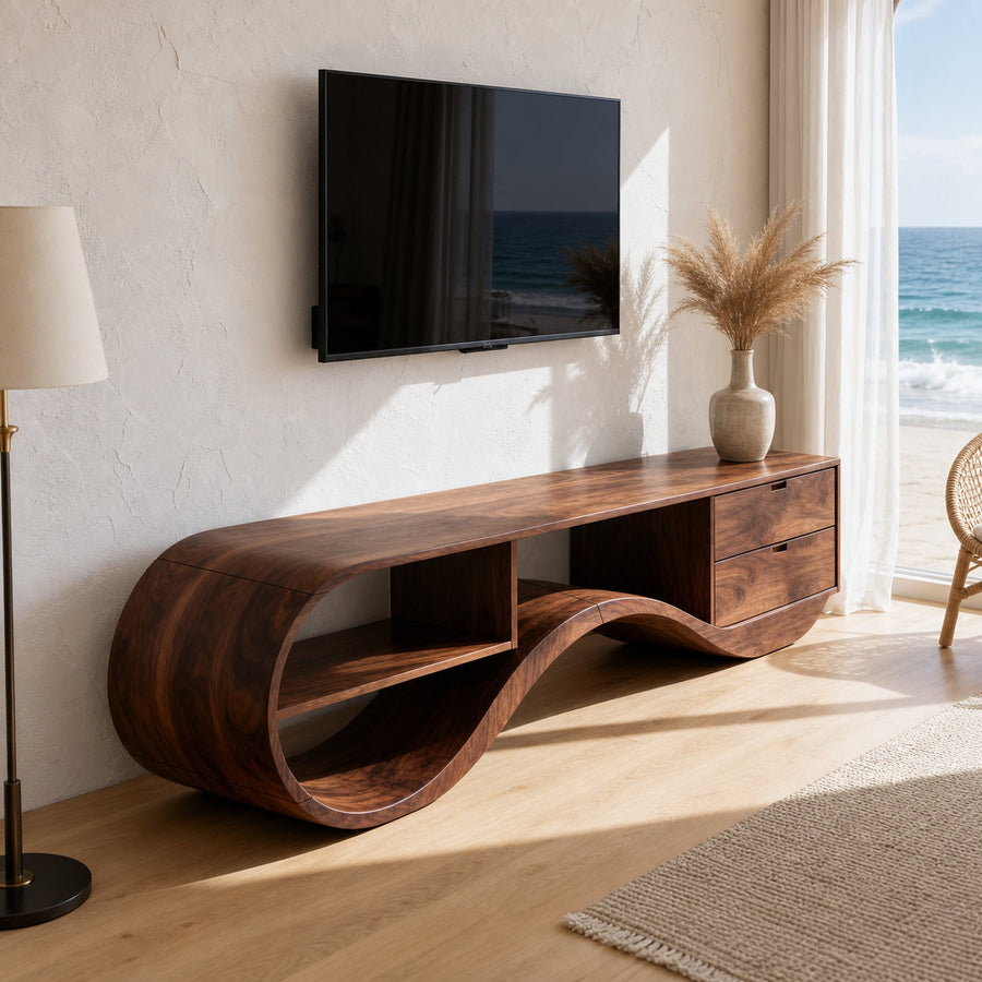 Minimalist Organic TV Console For Home Theater