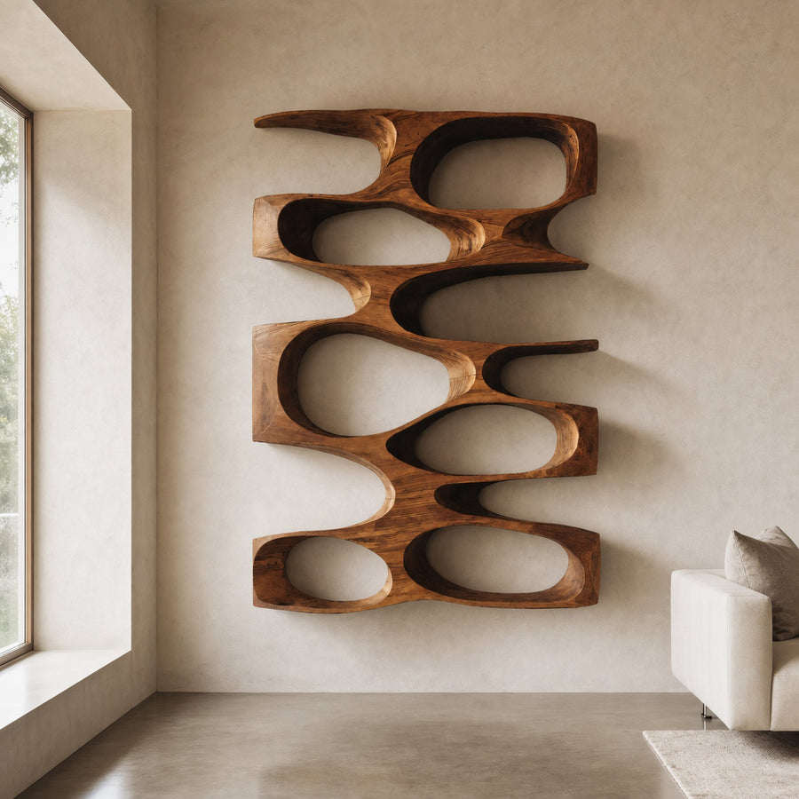 Minimalist Organic Void Form Bookshelf For Living Room