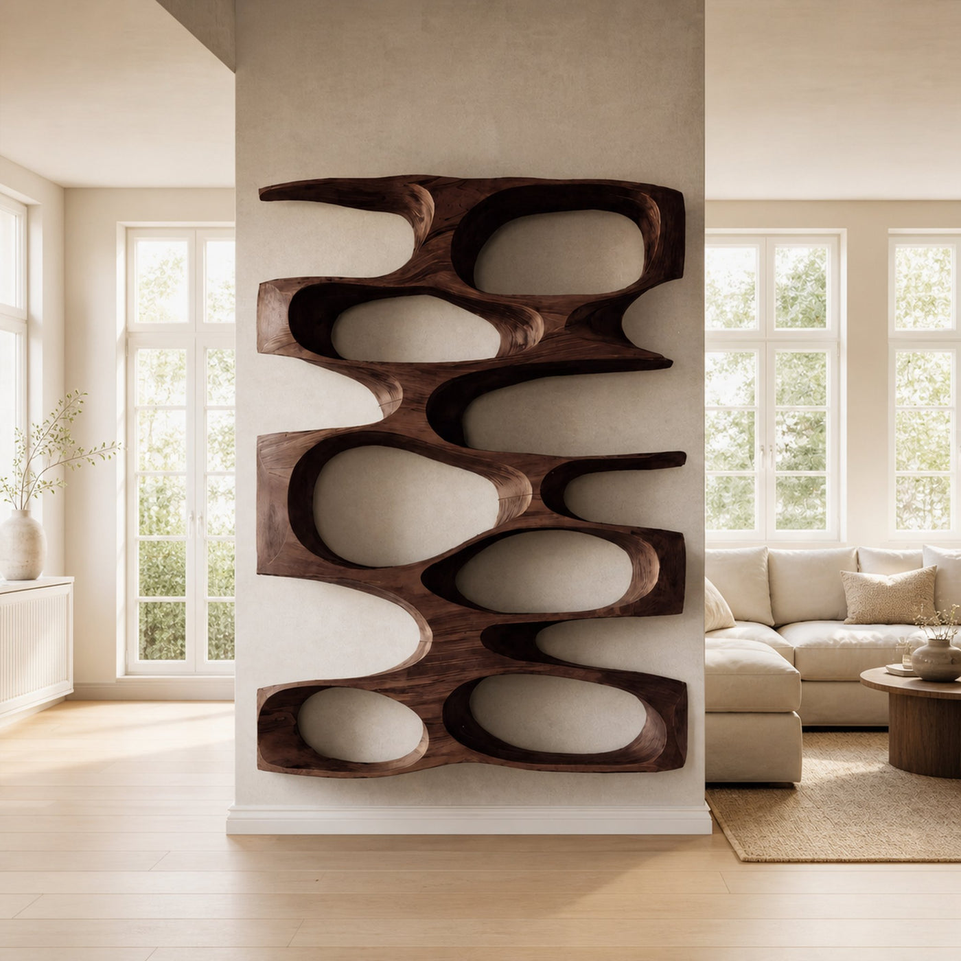 Minimalist Organic Void Form Bookshelf For Living Room - product view 7