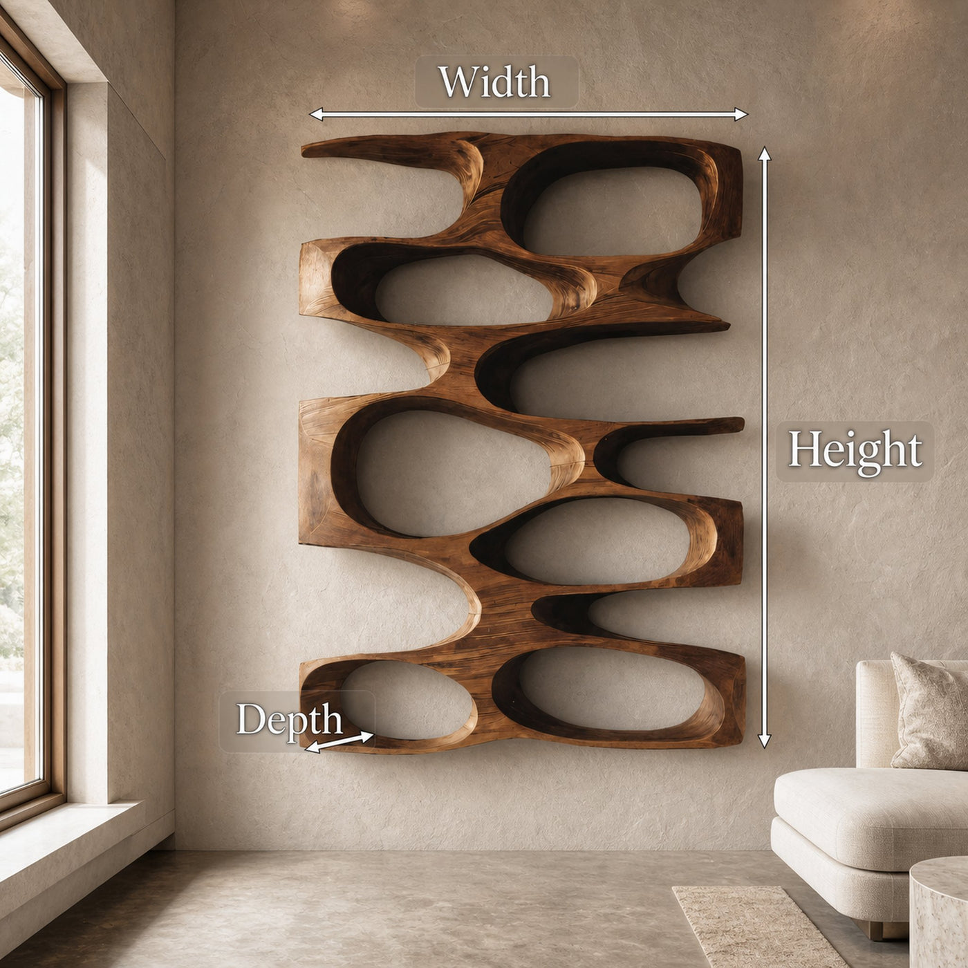 Minimalist Organic Void Form Bookshelf For Living Room - product view 8
