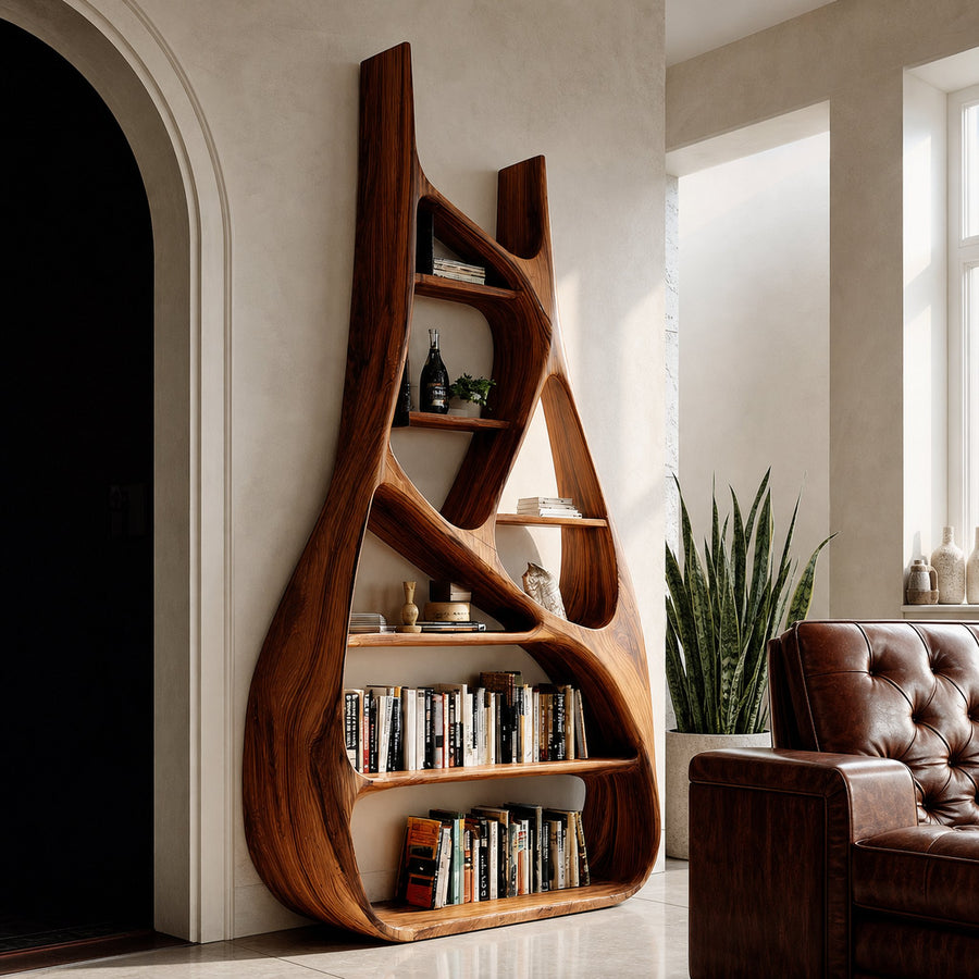 Minimalist Sculptural Bookshelf For Living Room Furniture