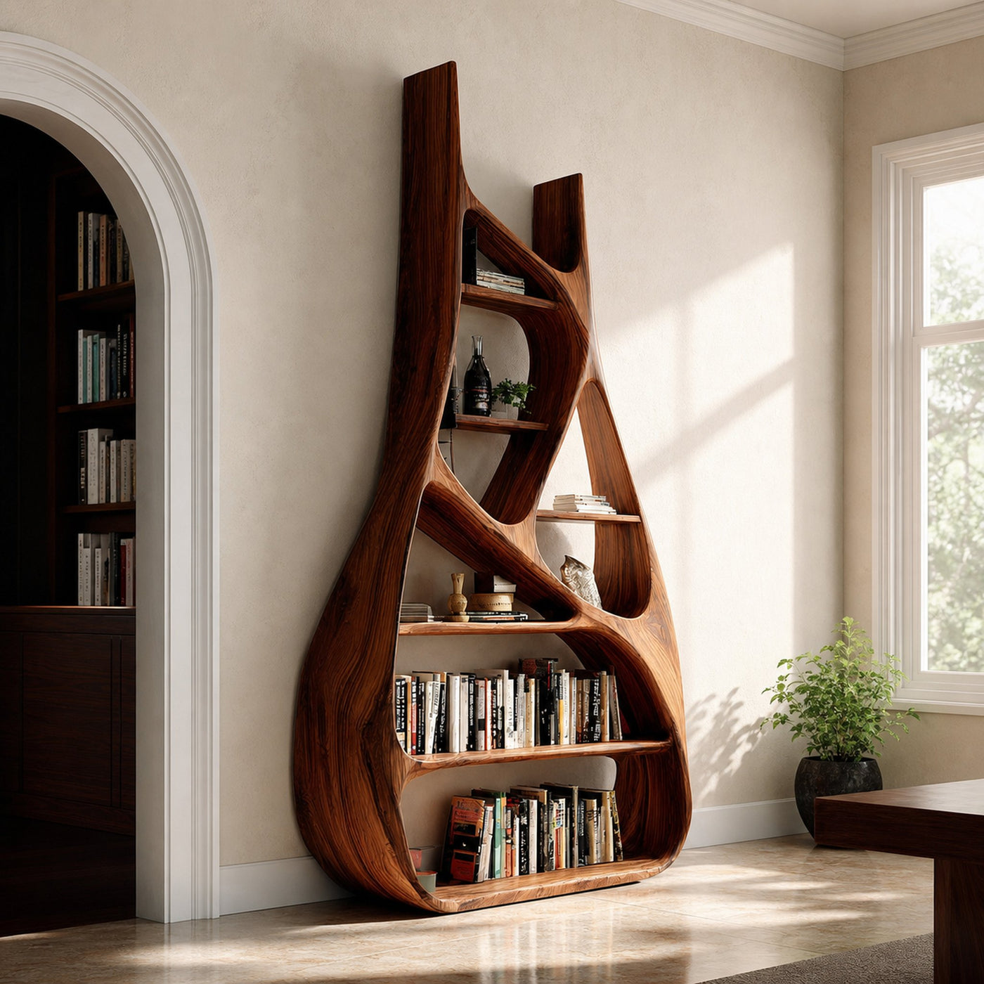 Minimalist Sculptural Bookshelf For Living Room Furniture - product view 6