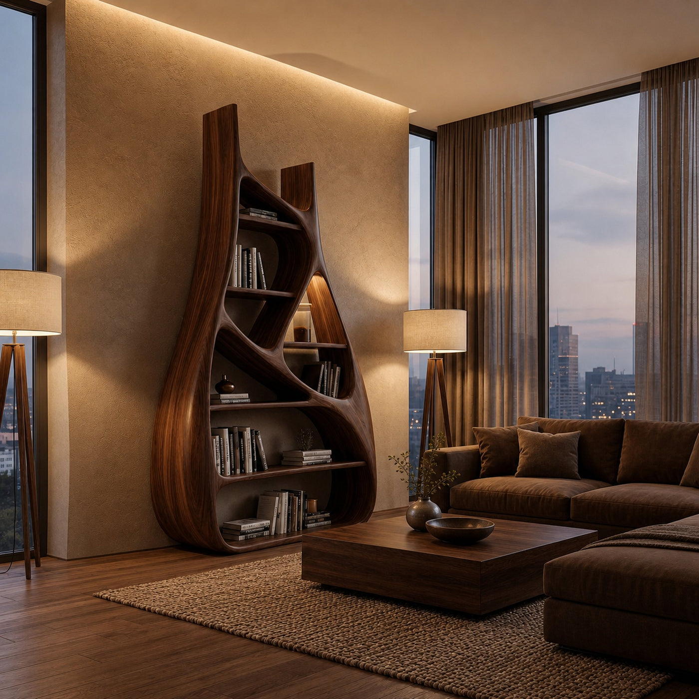Minimalist Sculptural Bookshelf For Living Room Furniture - product view 7