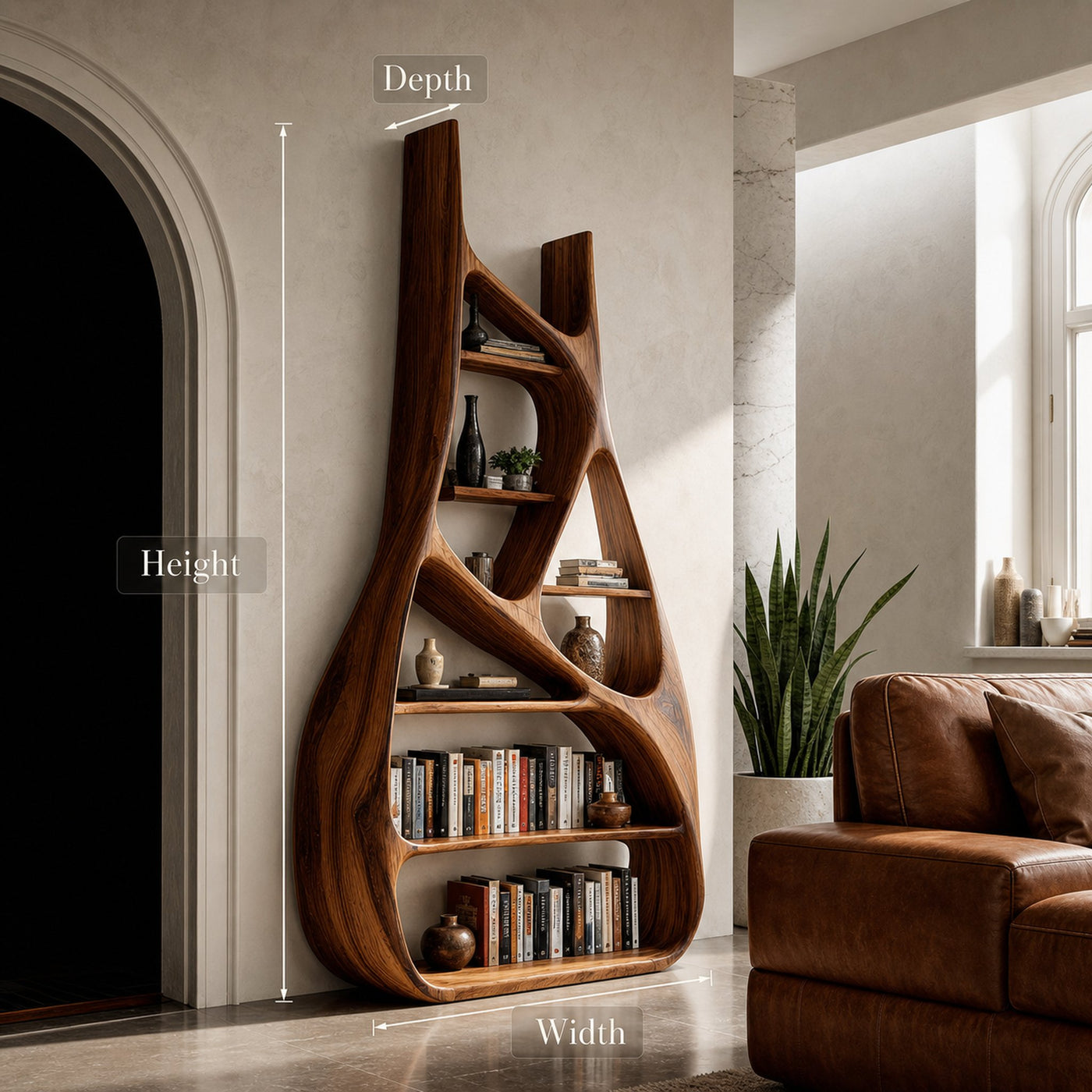 Minimalist Sculptural Bookshelf For Living Room Furniture - product view 8