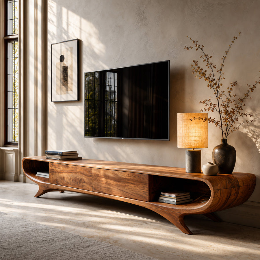 Minimalist TV Cabinet With Hidden Drawers For Living Room