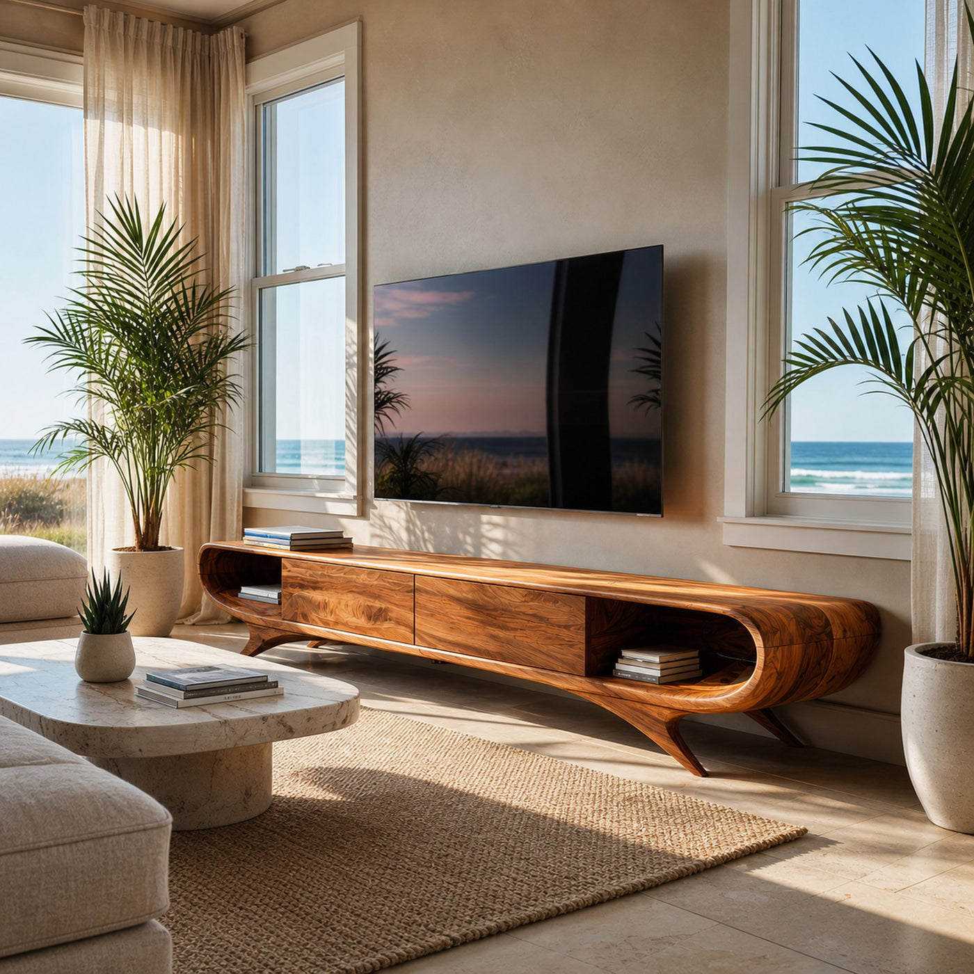 Minimalist TV Cabinet With Hidden Drawers For Living Room - product view 6