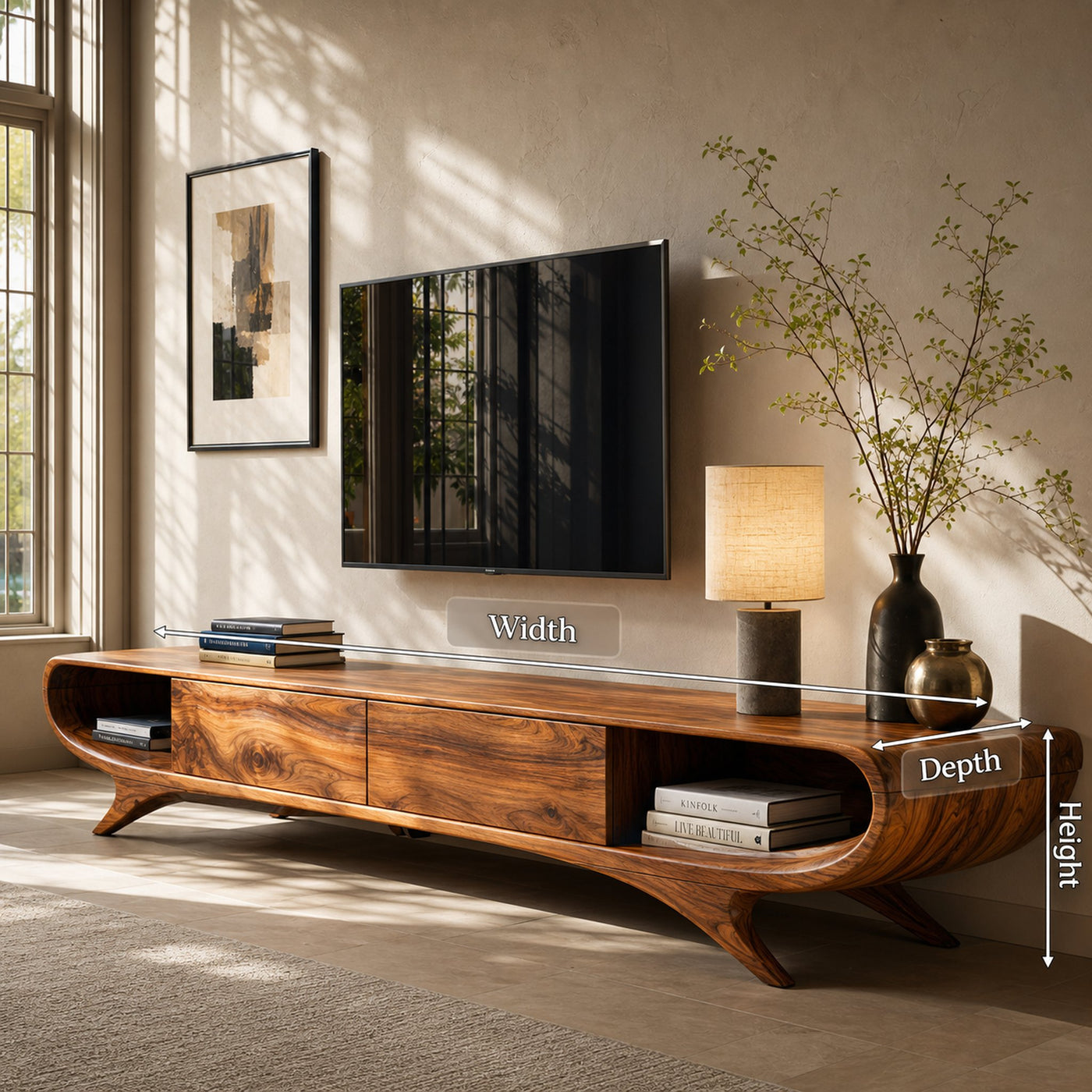 Minimalist TV Cabinet With Hidden Drawers For Living Room - product view 8