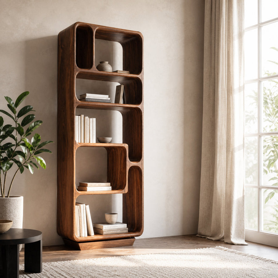 Minimalist Tall Bookshelf For Living Room Or Entryway