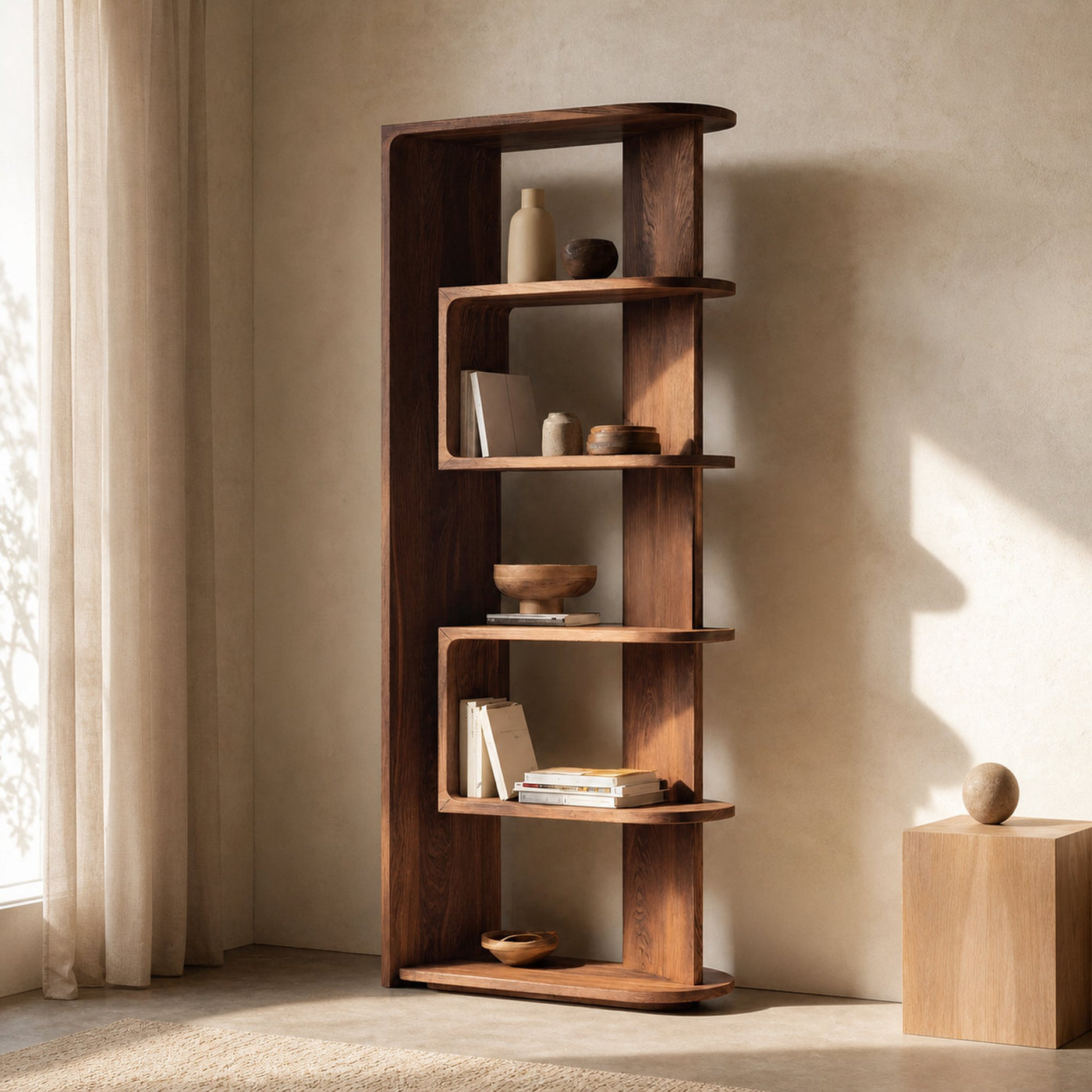 Minimalist Vertical Display Bookshelf For Living Room