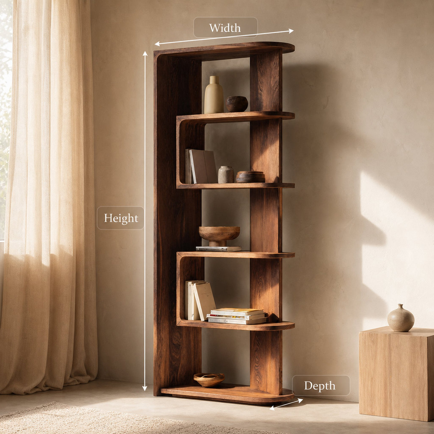 Minimalist Vertical Display Bookshelf For Living Room - product view 8