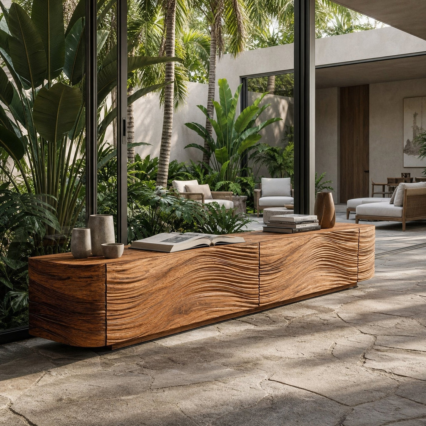 Minimalist Wave TV Console For Living Room - product view 6