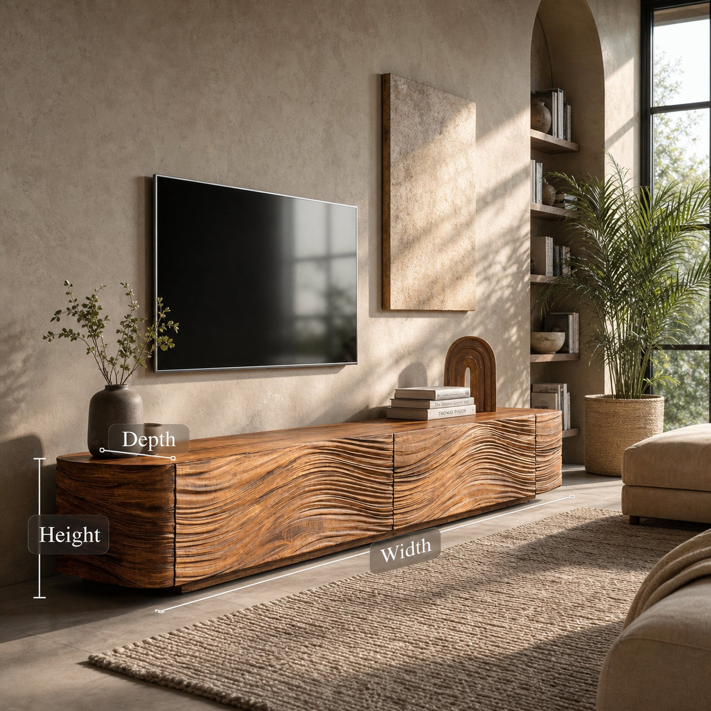 Minimalist Wave TV Console For Living Room - product view 7