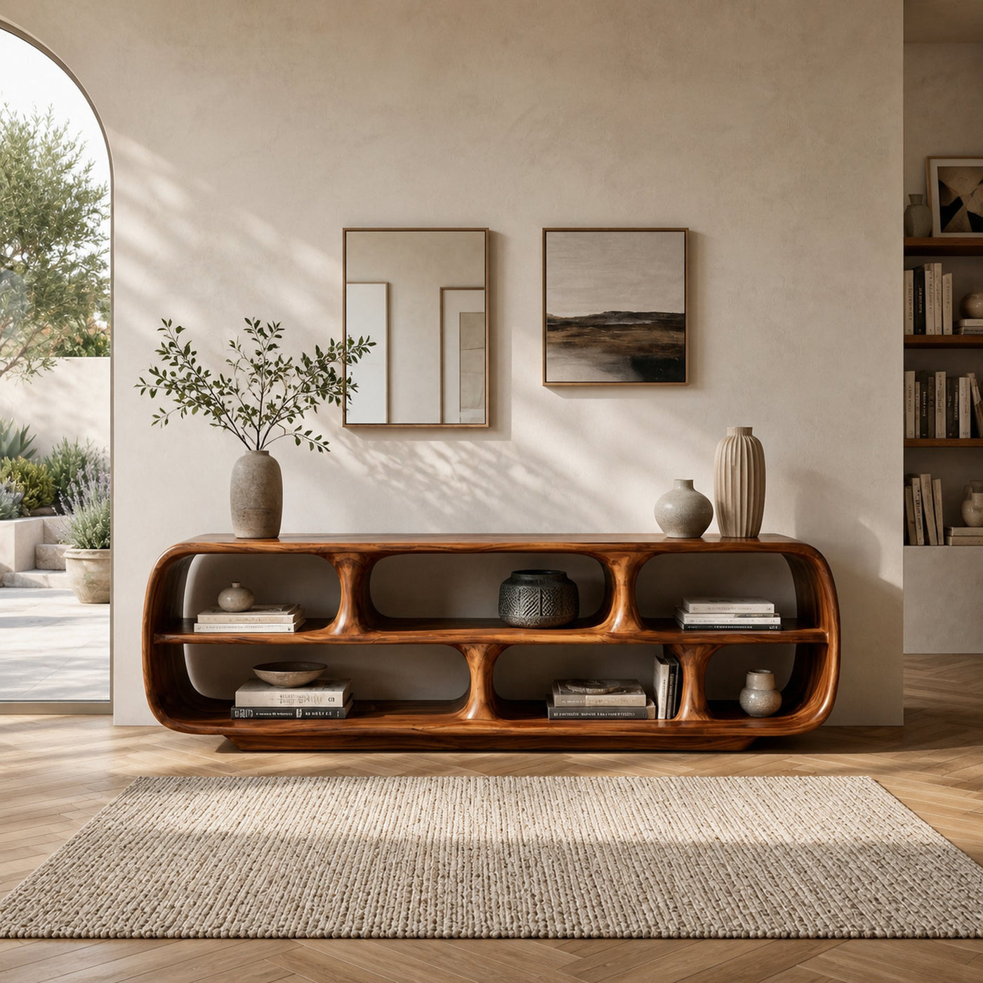 Minimalist Wooden Display Bookshelf For Living Room Decor
