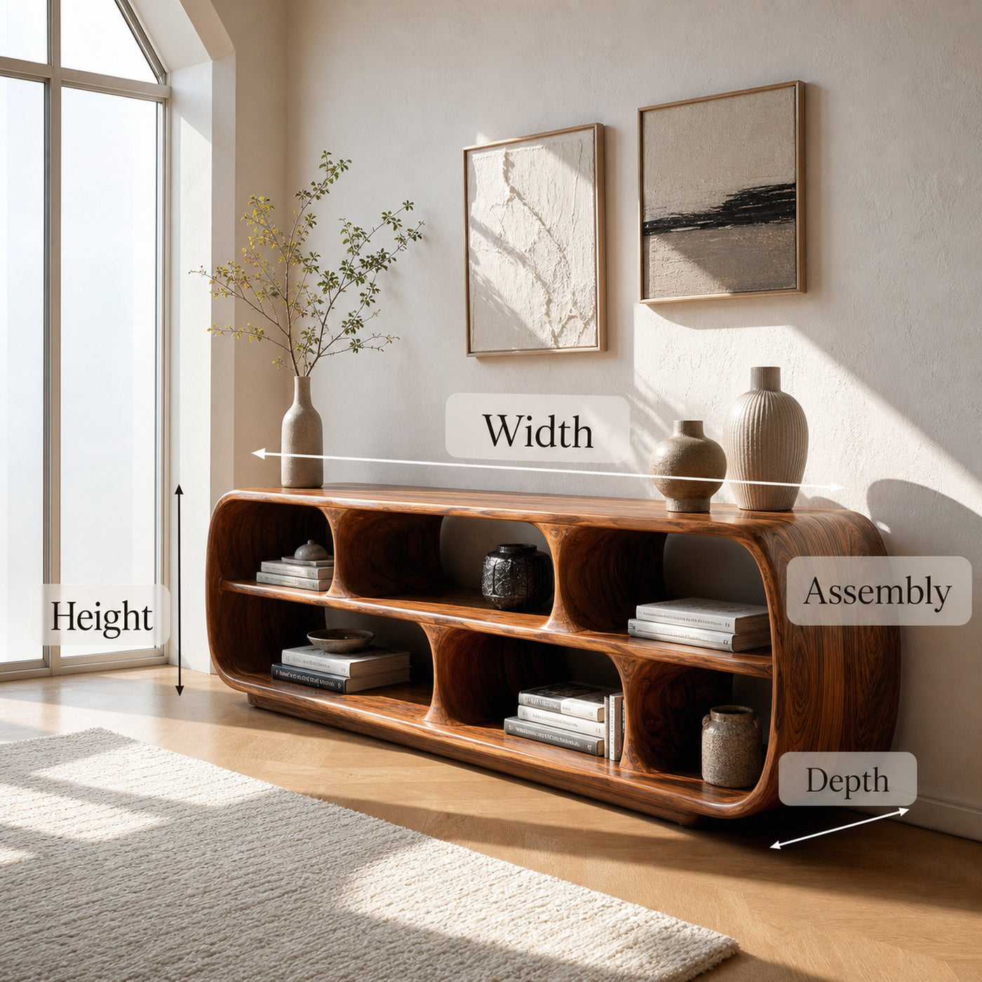 Minimalist Wooden Display Bookshelf For Living Room Decor - product view 8
