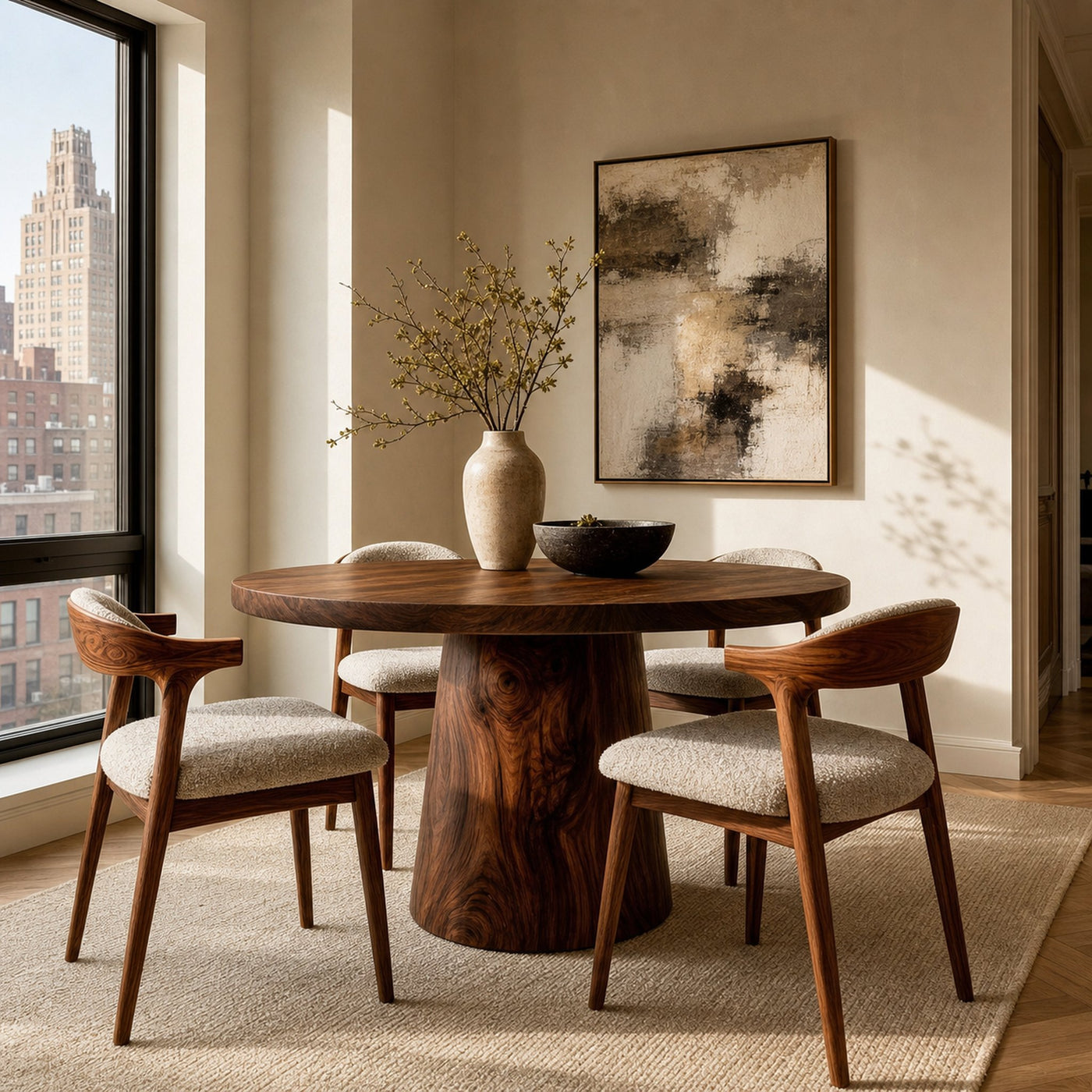 Minimalist Wooden Sculptural Dining Table For Dining Room - product view 7