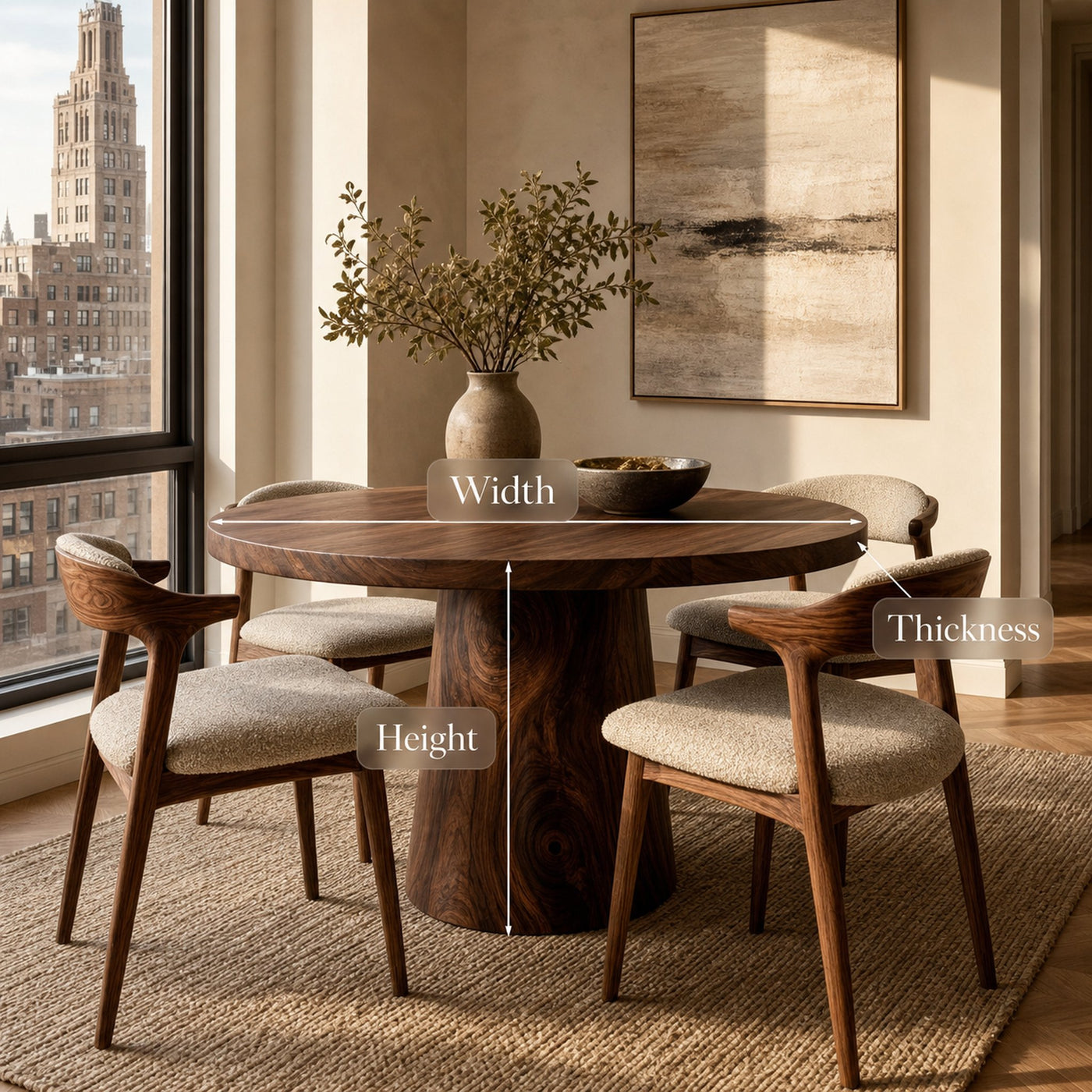 Minimalist Wooden Sculptural Dining Table For Dining Room - product view 8
