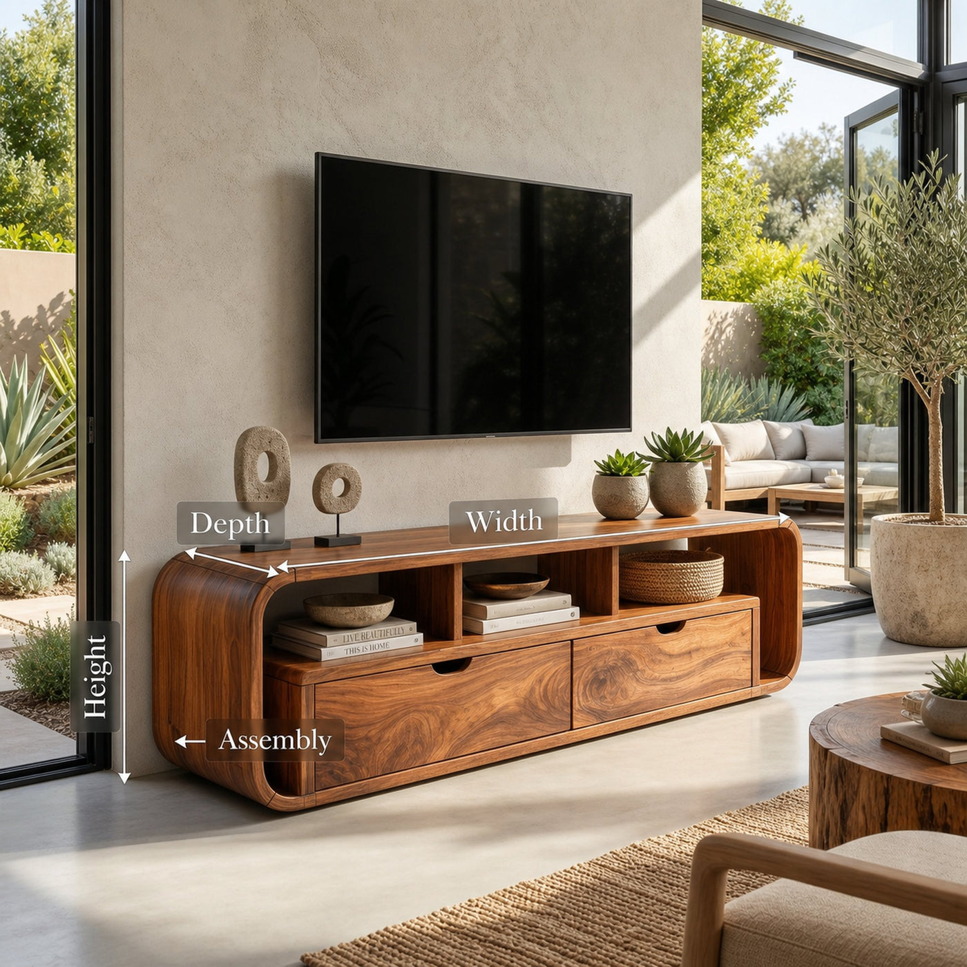 Minimalist Wooden TV Cabinet For Urban Apartment Decor - product view 8