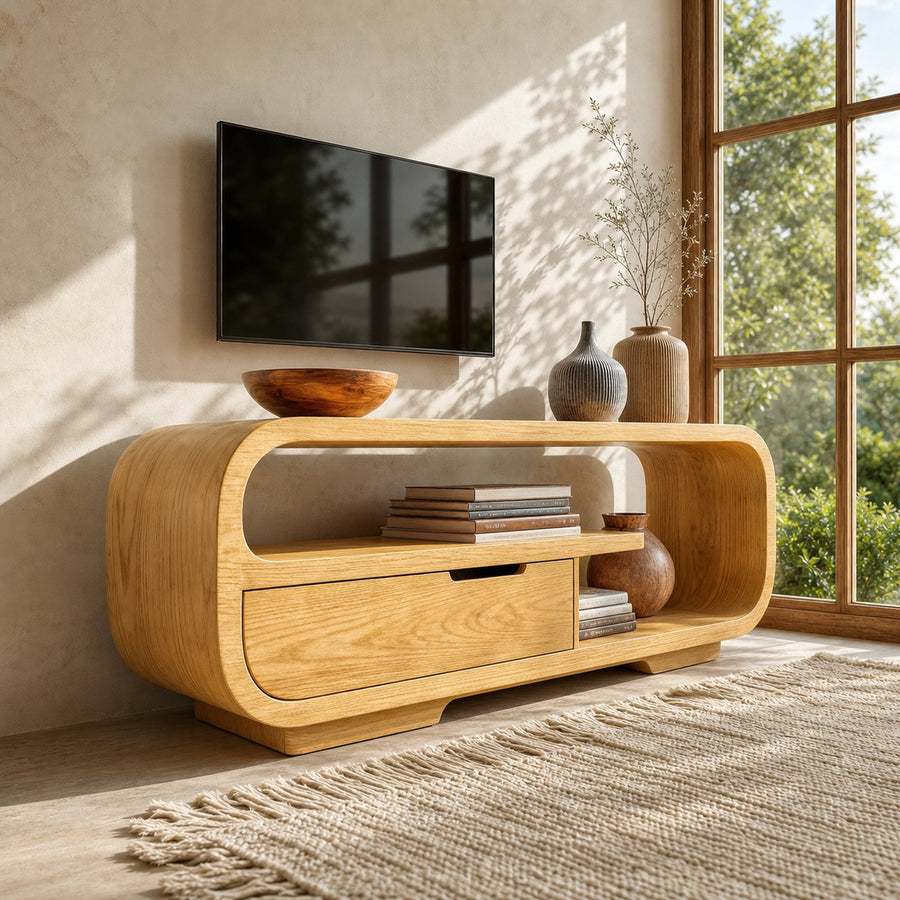 Minimalist Wooden TV Stand Cabinet For Living Room