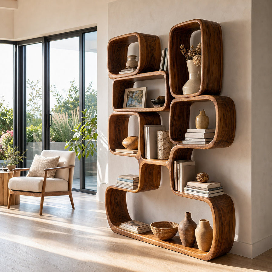 Modern Artistic Bookshelf Living Room Corner