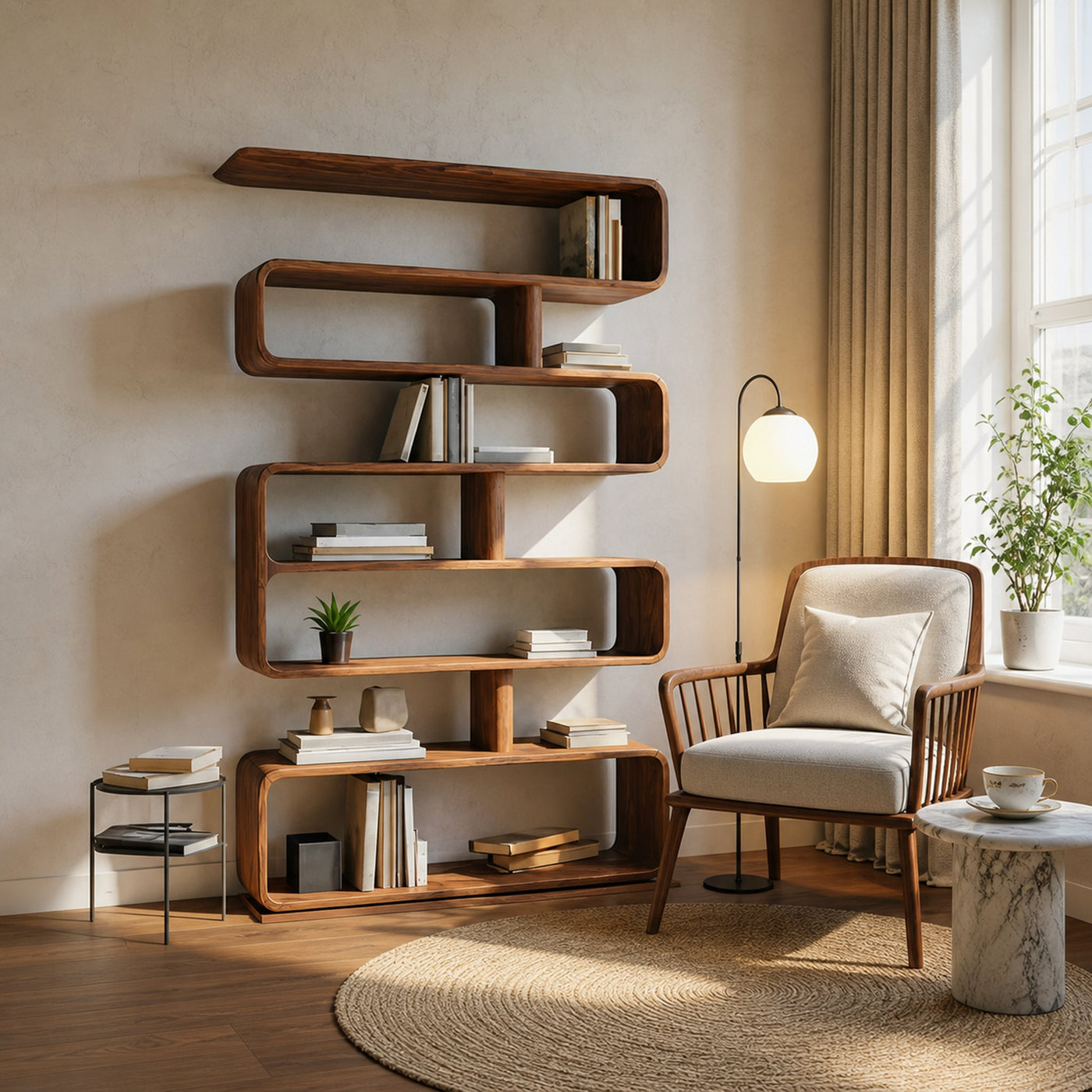 Modern Bookcase Freestanding Shelving Unit For Home Organization - product view 6