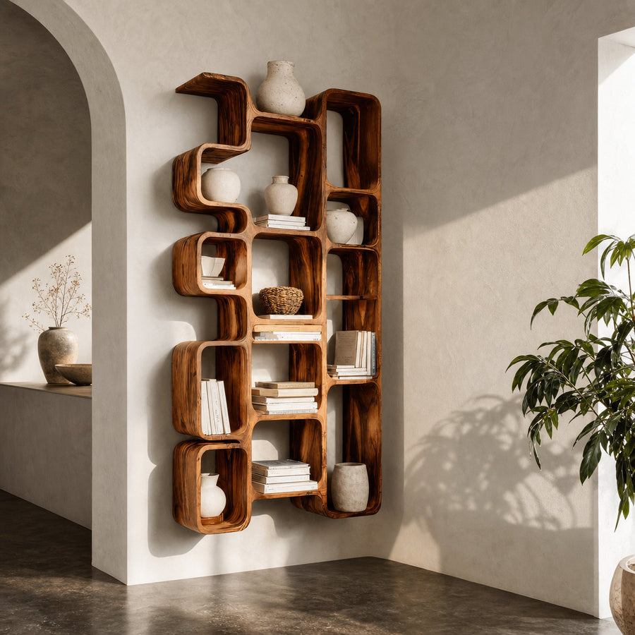 Modern Bookshelf With Integrated Compartments For Living Room