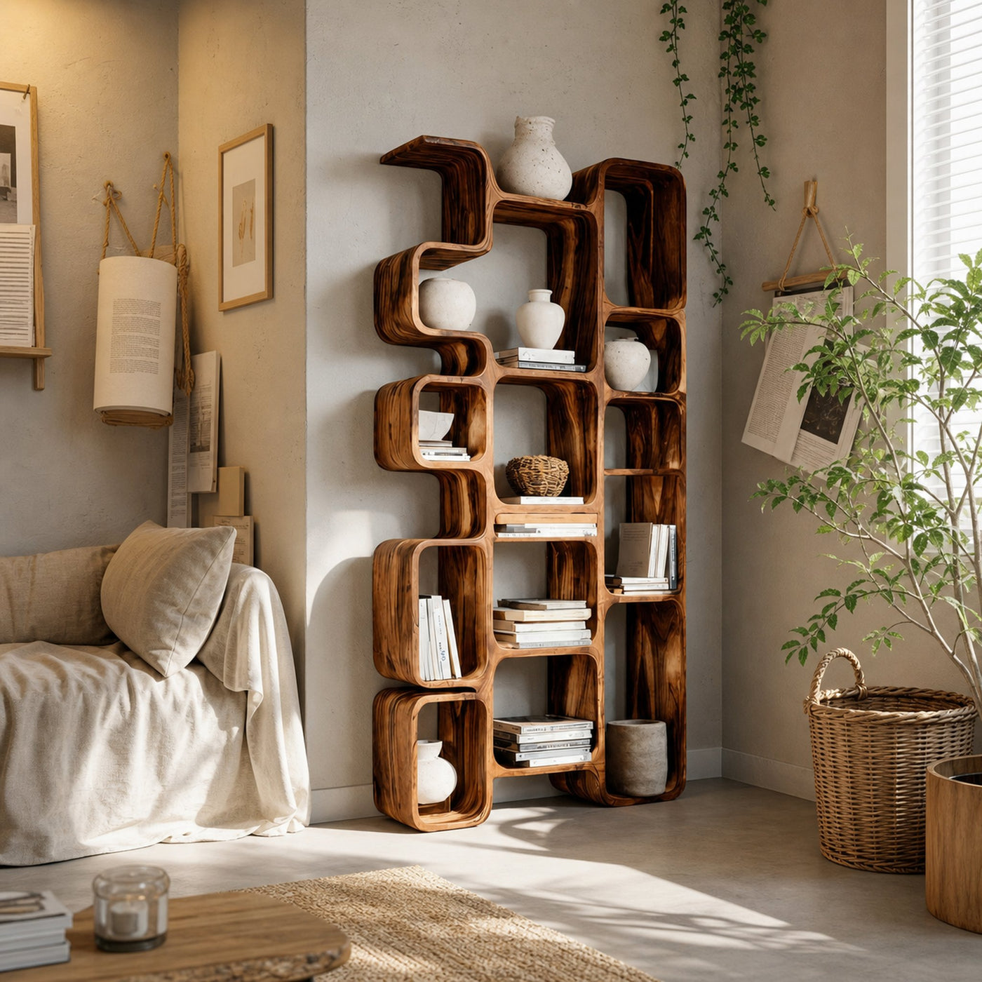 Modern Bookshelf With Integrated Compartments For Living Room - product view 6