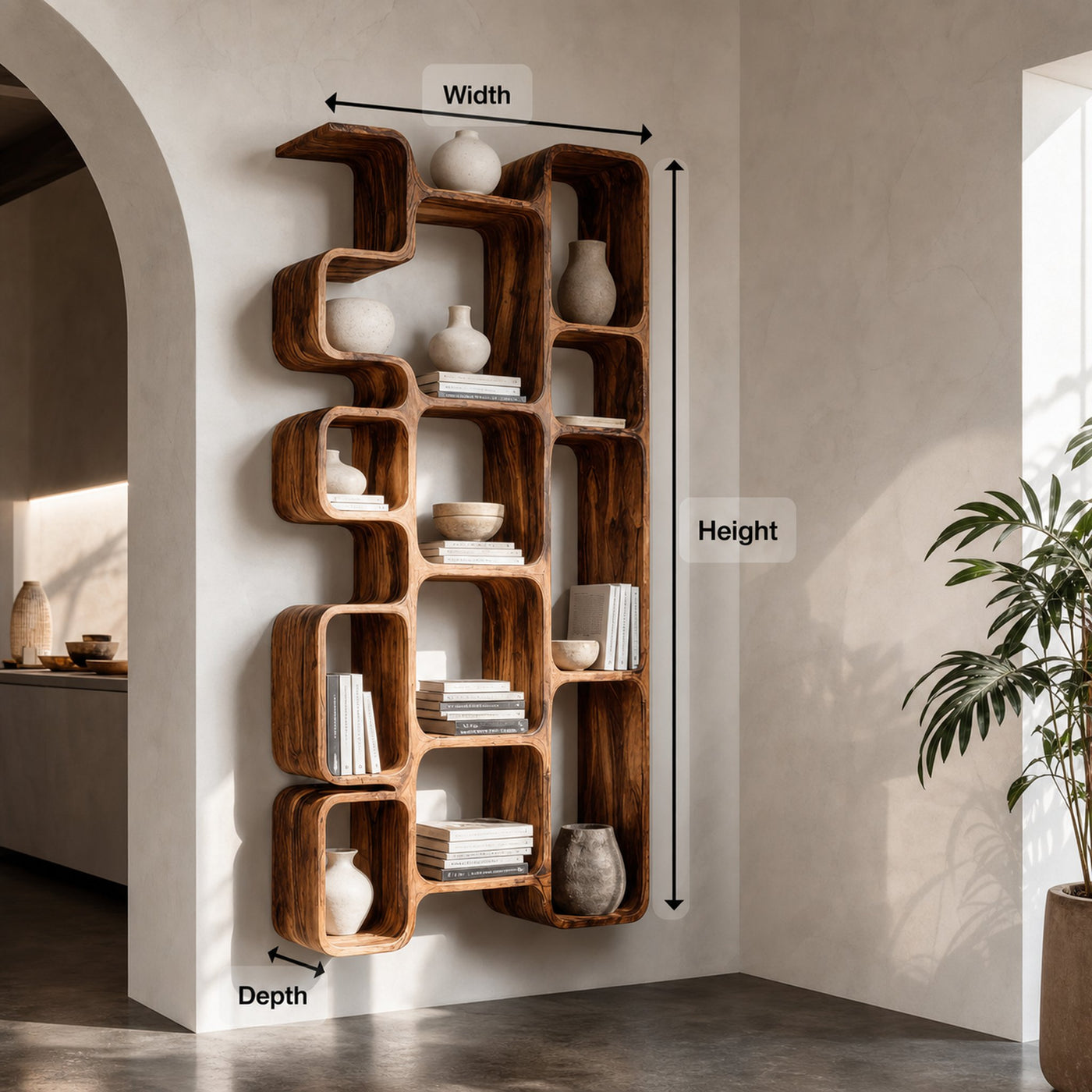 Modern Bookshelf With Integrated Compartments For Living Room - product view 8