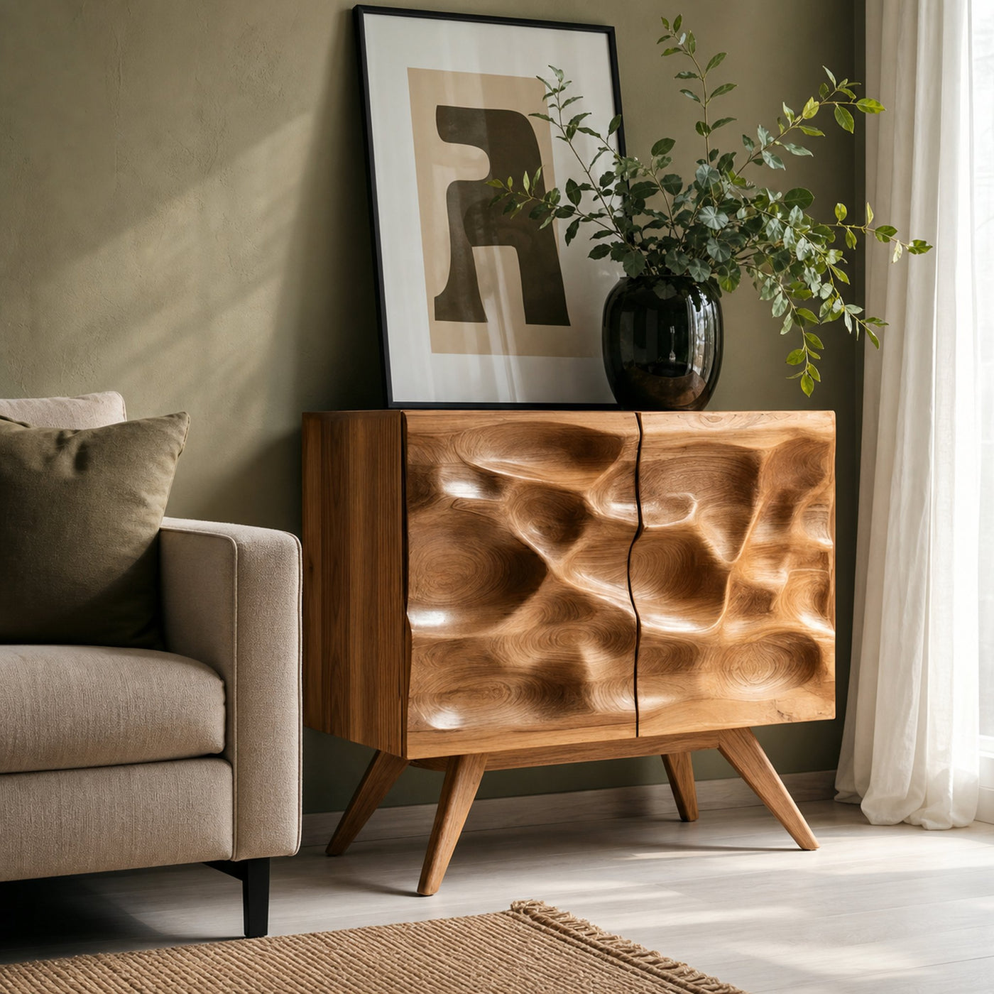 Modern Carved Cabinet For Bedroom Or Living Room - product view 2