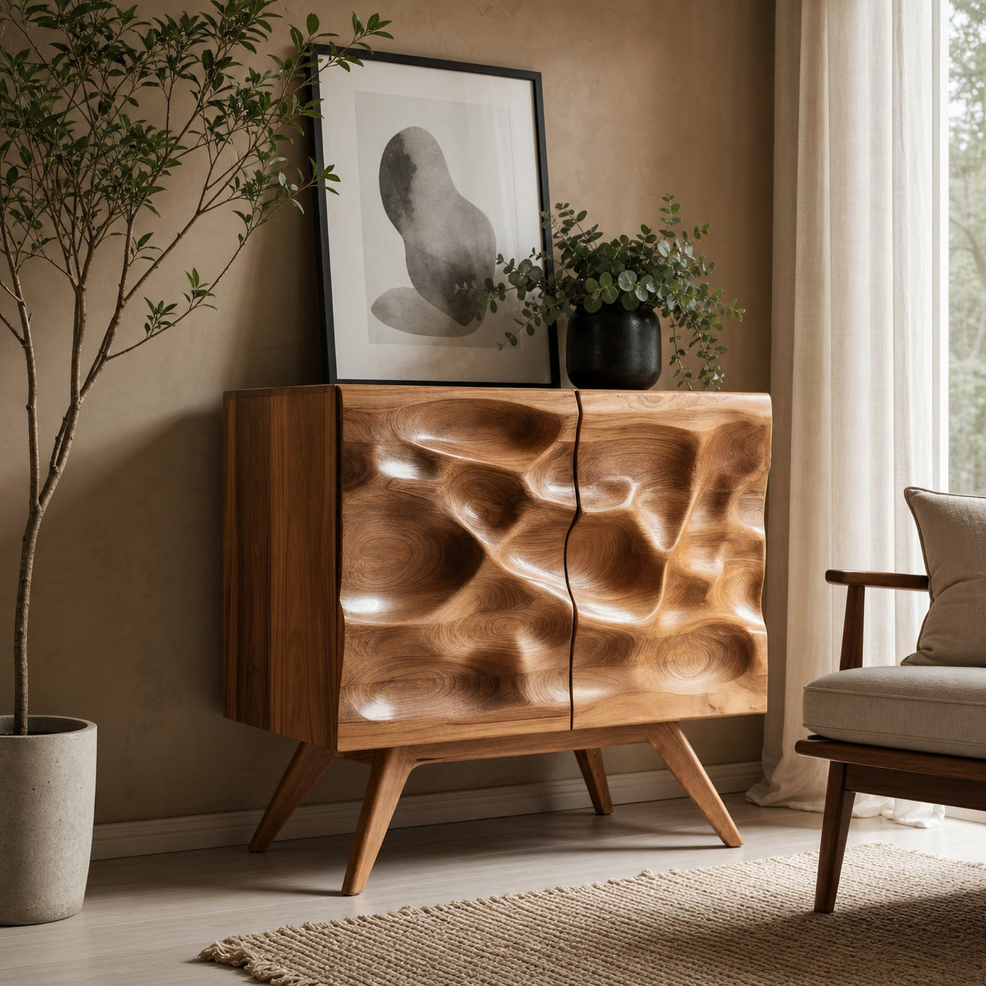 Modern Carved Cabinet For Bedroom Or Living Room - product view 6