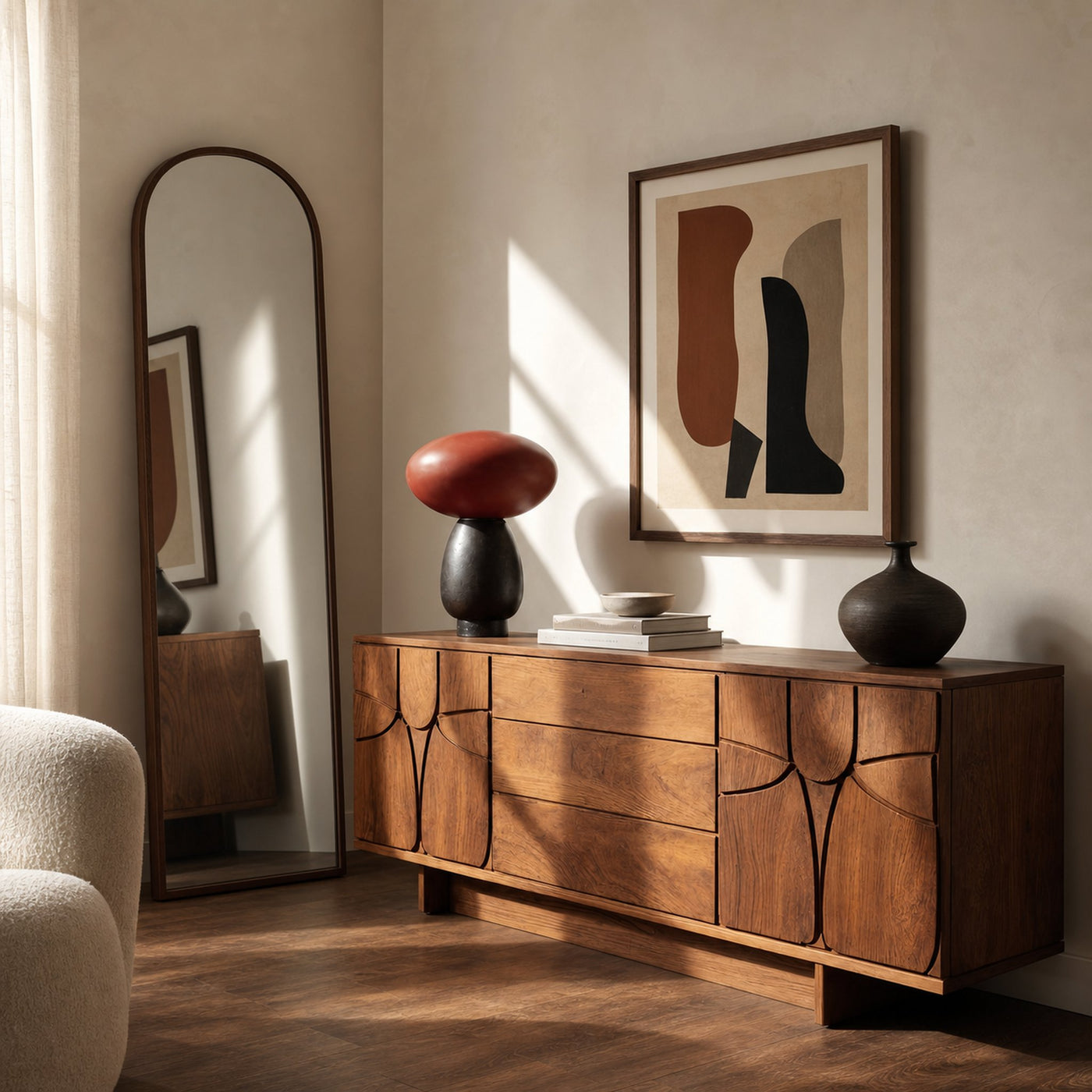 Modern Carved Sideboard For Living Room Or Dining