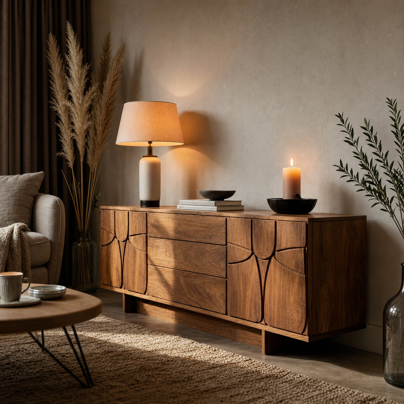Modern Carved Sideboard For Living Room Or Dining - product view 2