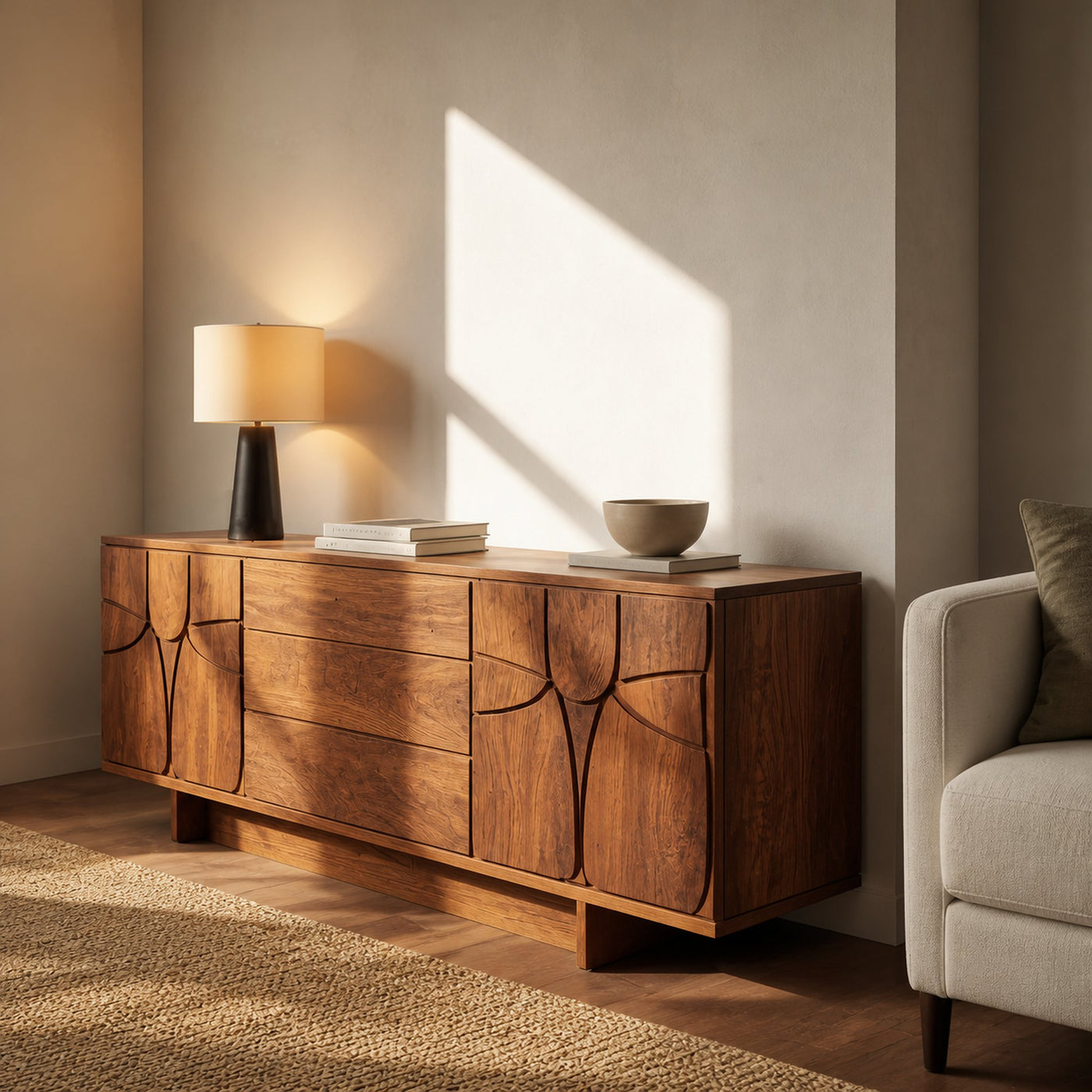 Modern Carved Sideboard For Living Room Or Dining - product view 3