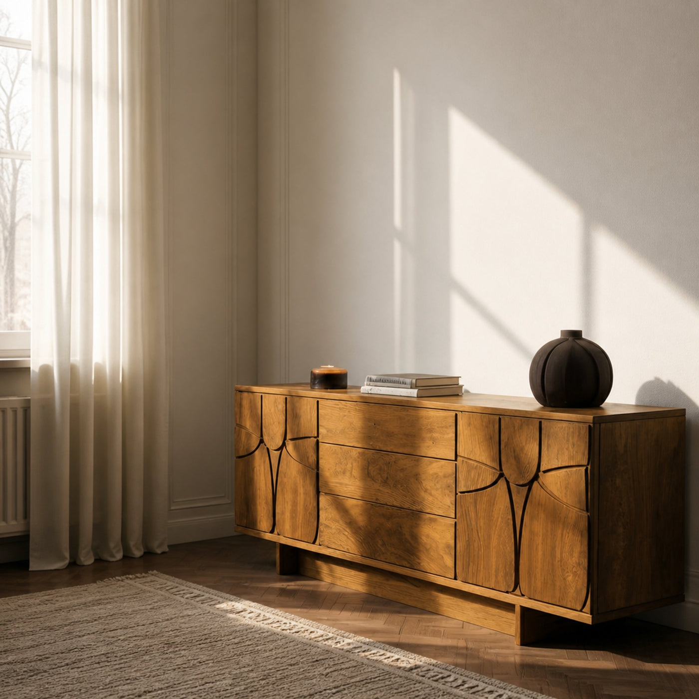 Modern Carved Sideboard For Living Room Or Dining - product view 5