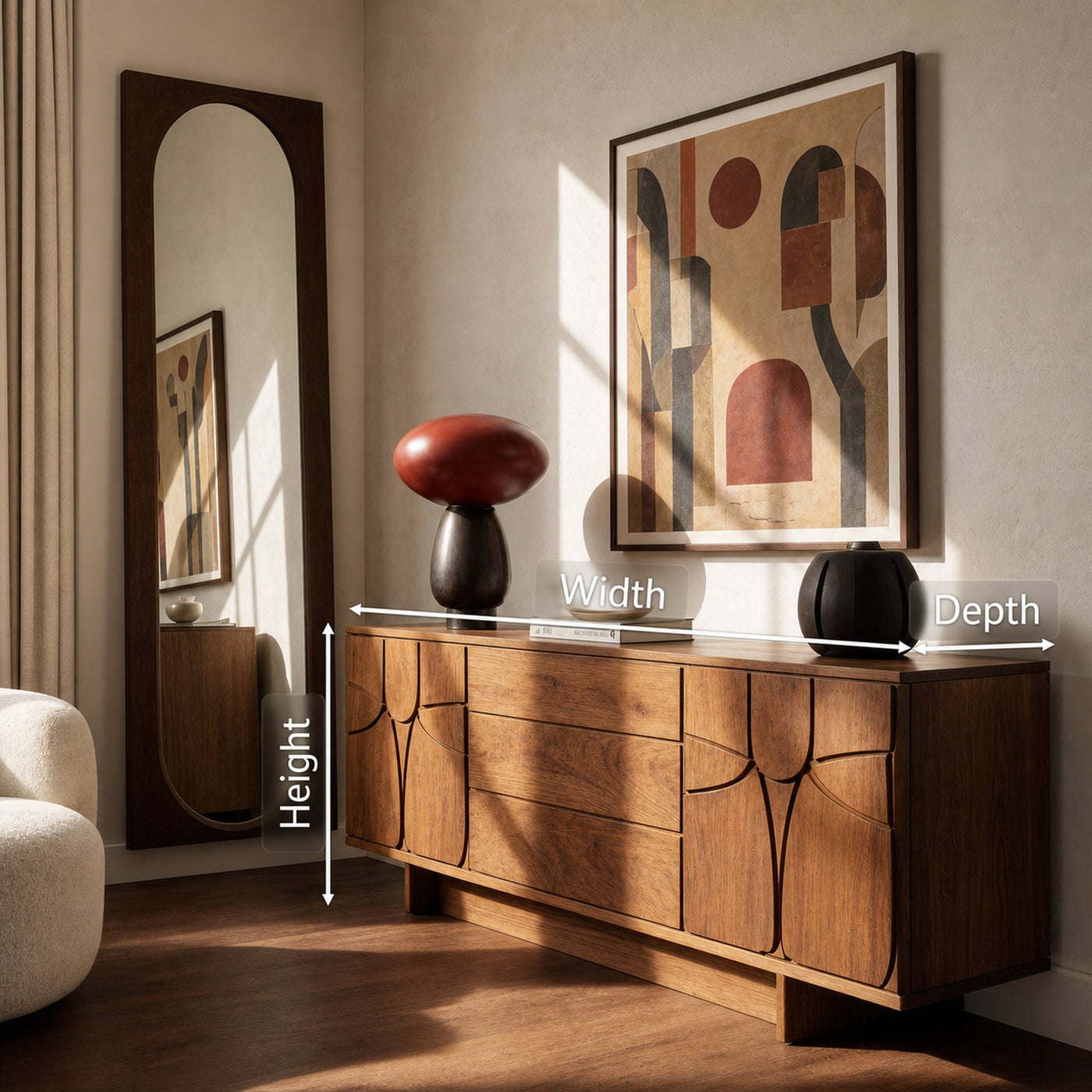 Modern Carved Sideboard For Living Room Or Dining - product view 8