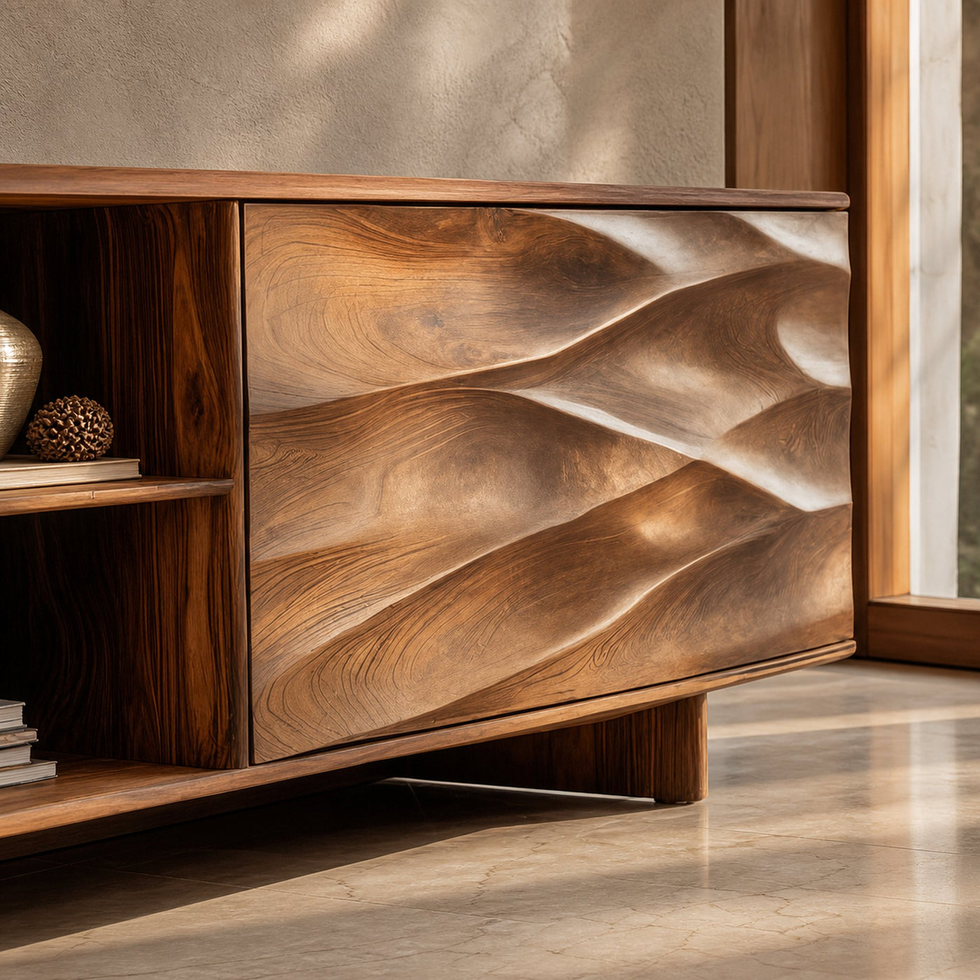 Modern Carved Wave Cabinet For Holiday Decoration - product view 6