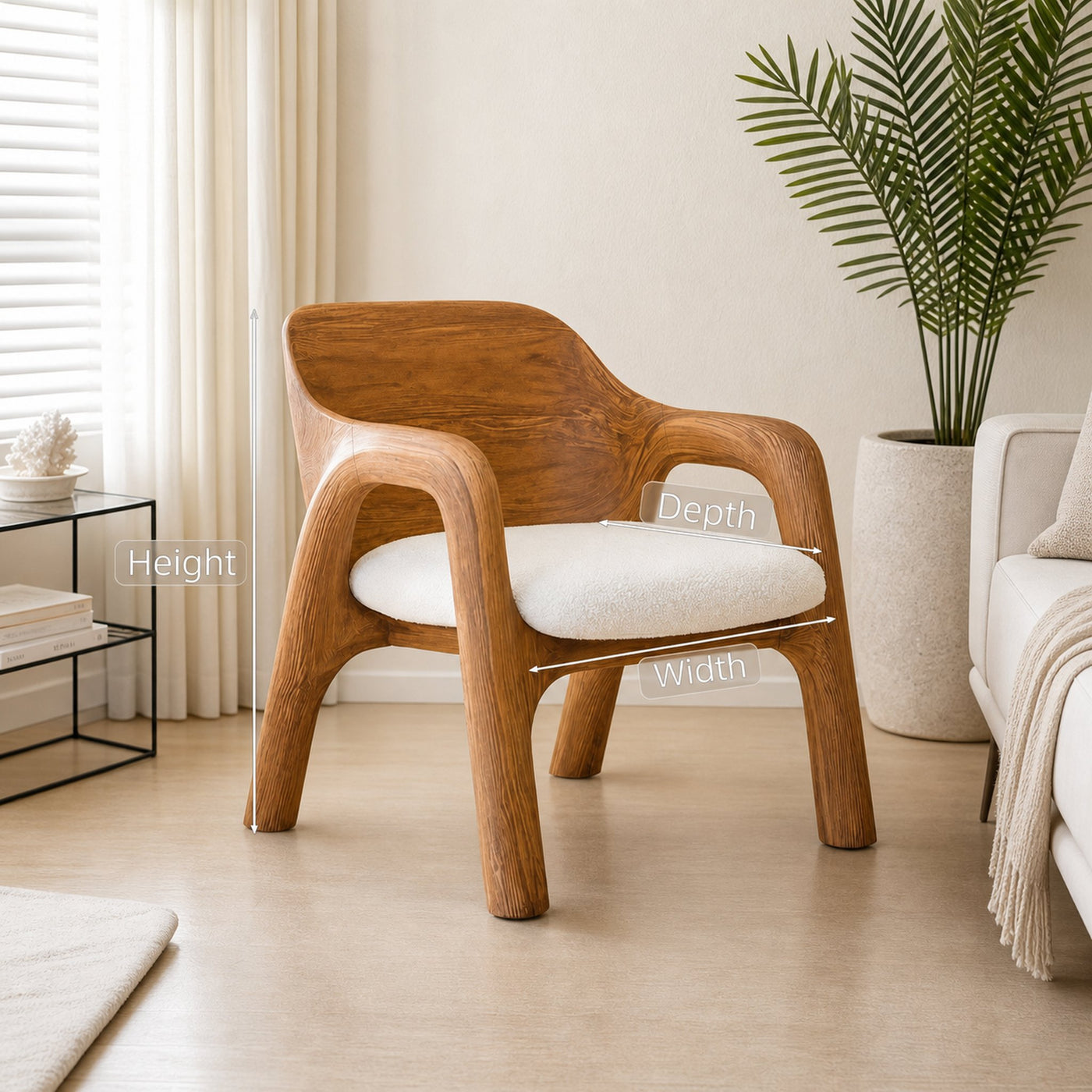 Modern Curved Armchair For Living Room Interior - product view 6