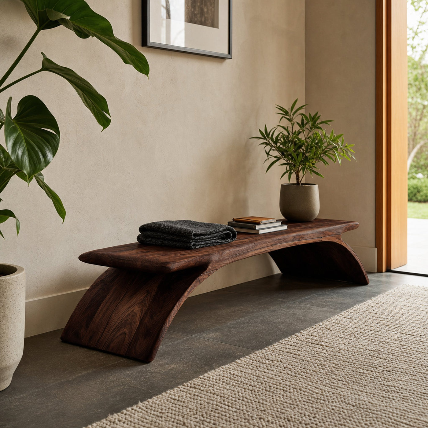 Modern Curved Bench For Hallway Seating - product view 7