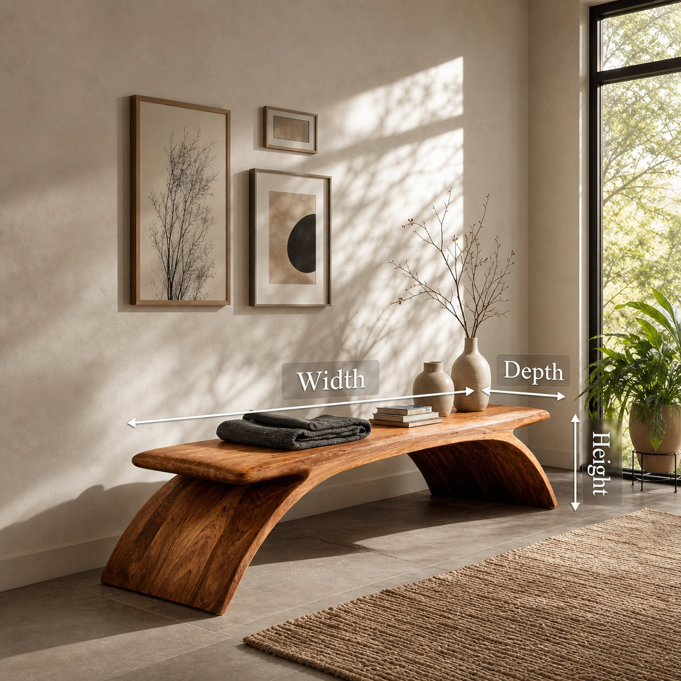 Modern Curved Bench For Hallway Seating - product view 8
