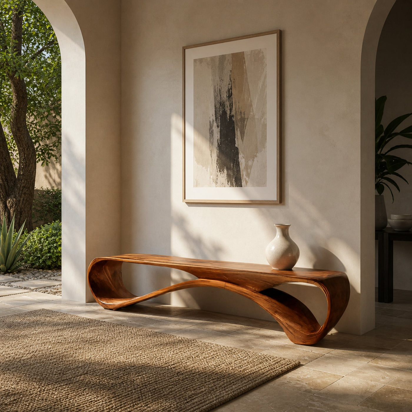 Modern Curved Bench Sculpture For Hallway Furniture - product view 6