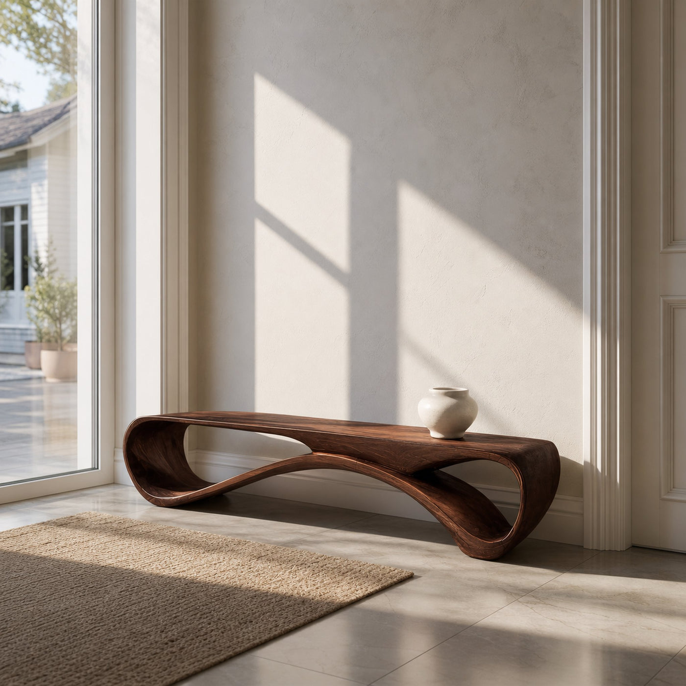 Modern Curved Bench Sculpture For Hallway Furniture - product view 7