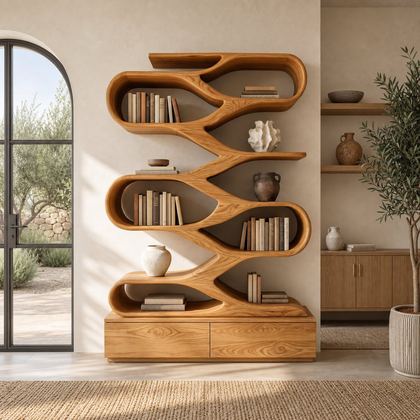Modern Curved Display Bookshelf For Home Office - product view 5