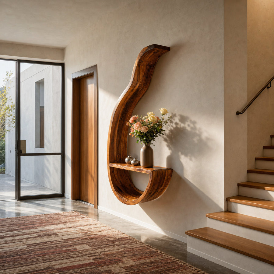 Modern Curved Floating Shelf For Home Interior