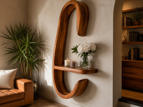 Lariat Southfork Solid Wood Wall Shelf with Looped Frame